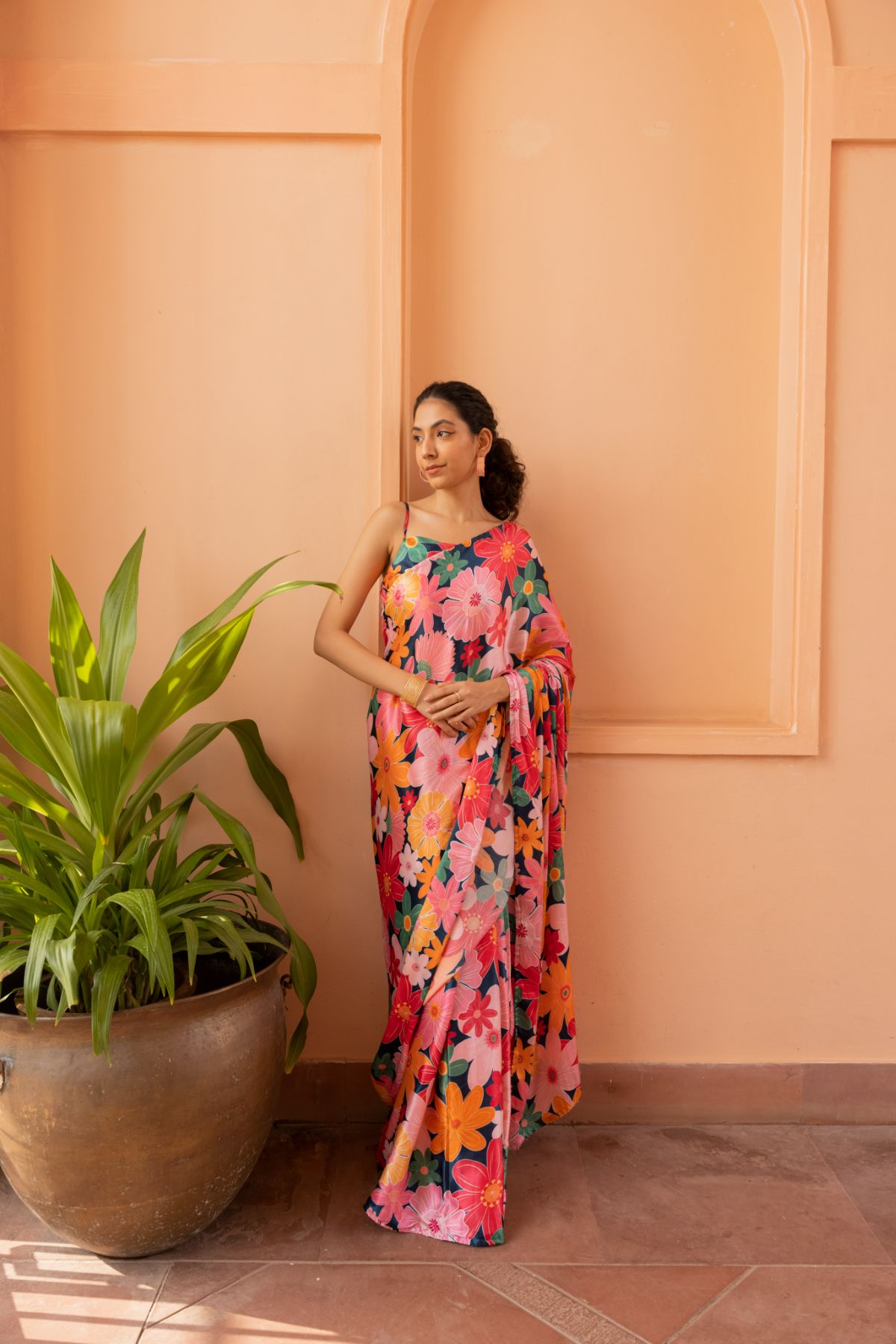 Rhythm Saree - Mosaic Pink Print