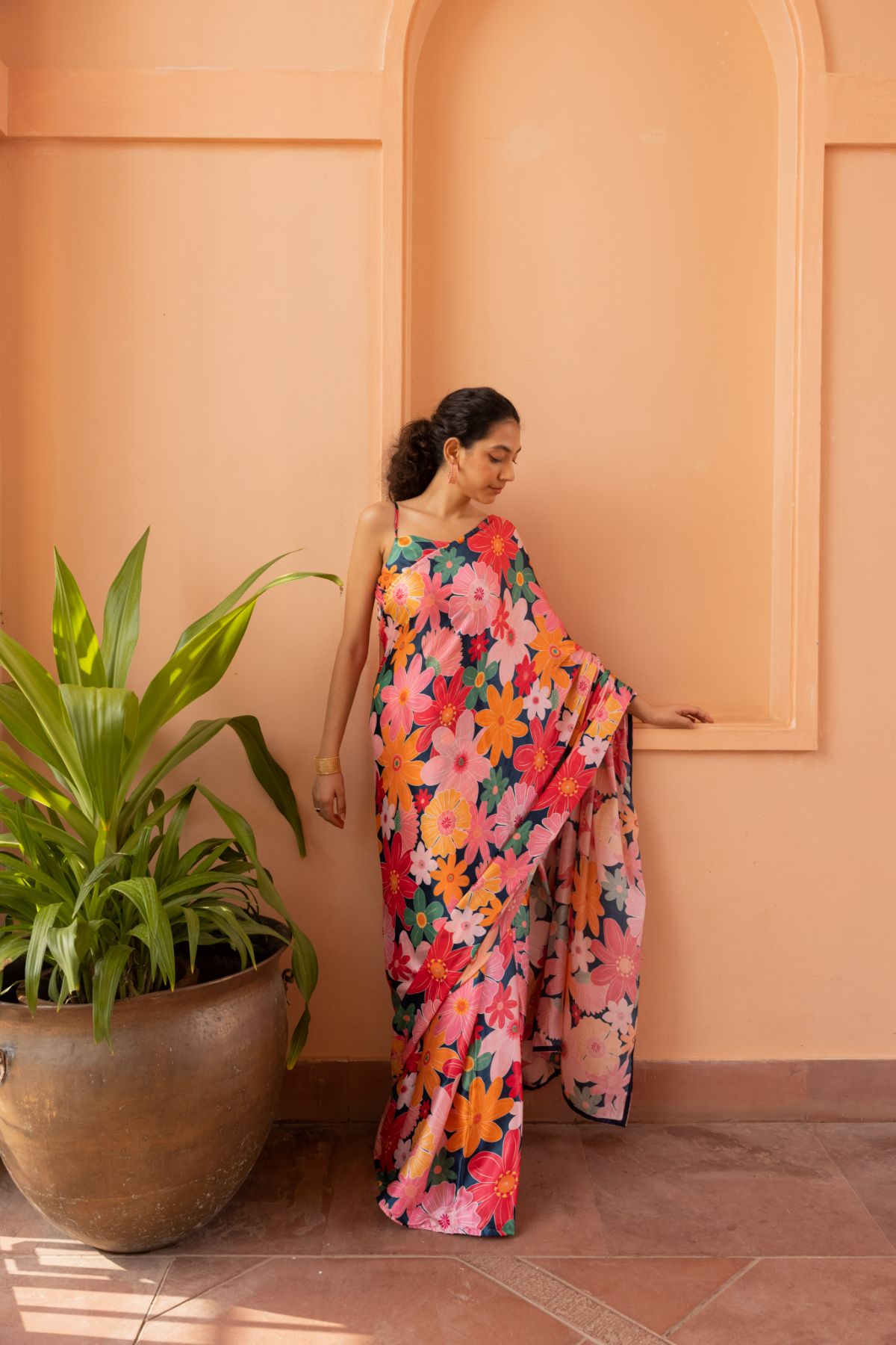 Rhythm Saree - Mosaic Pink Print