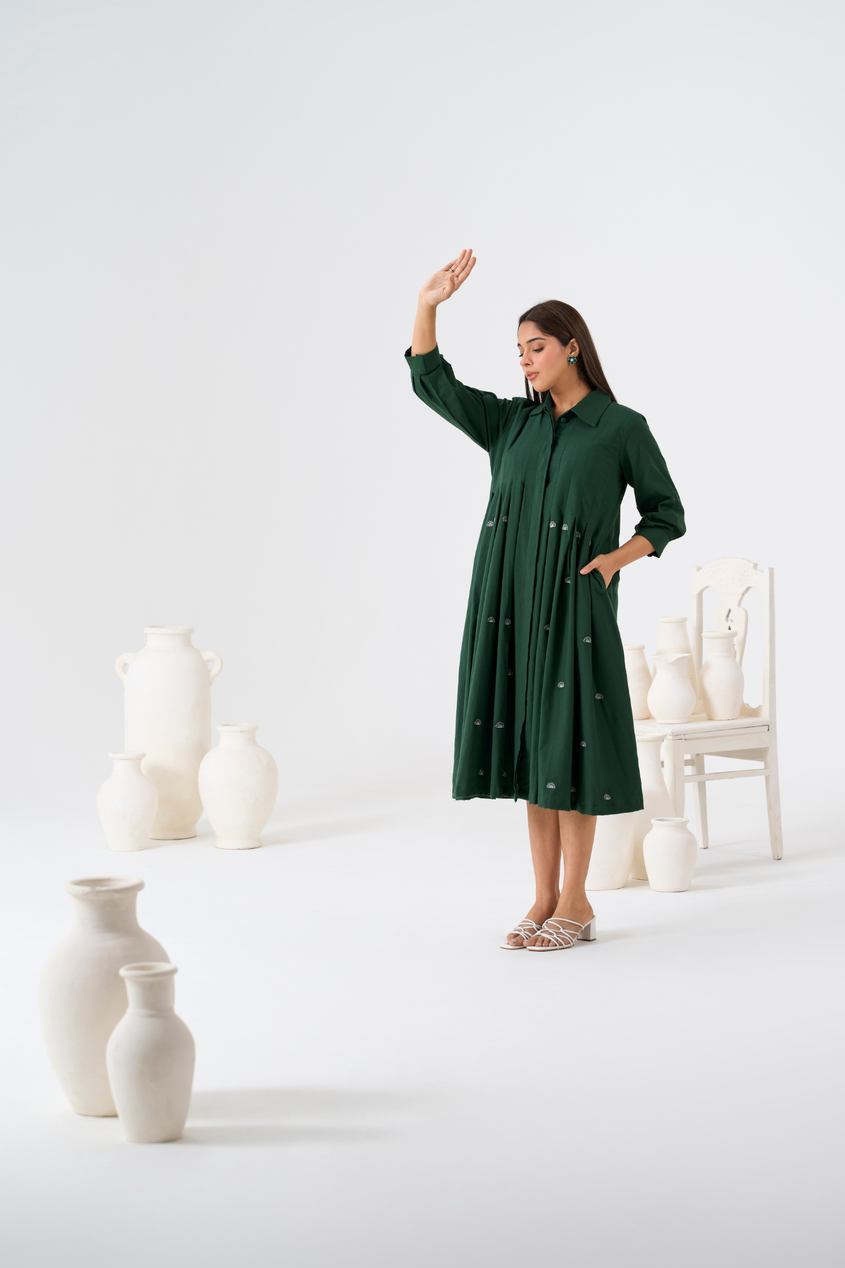 Mangrove Dress - Basil Green