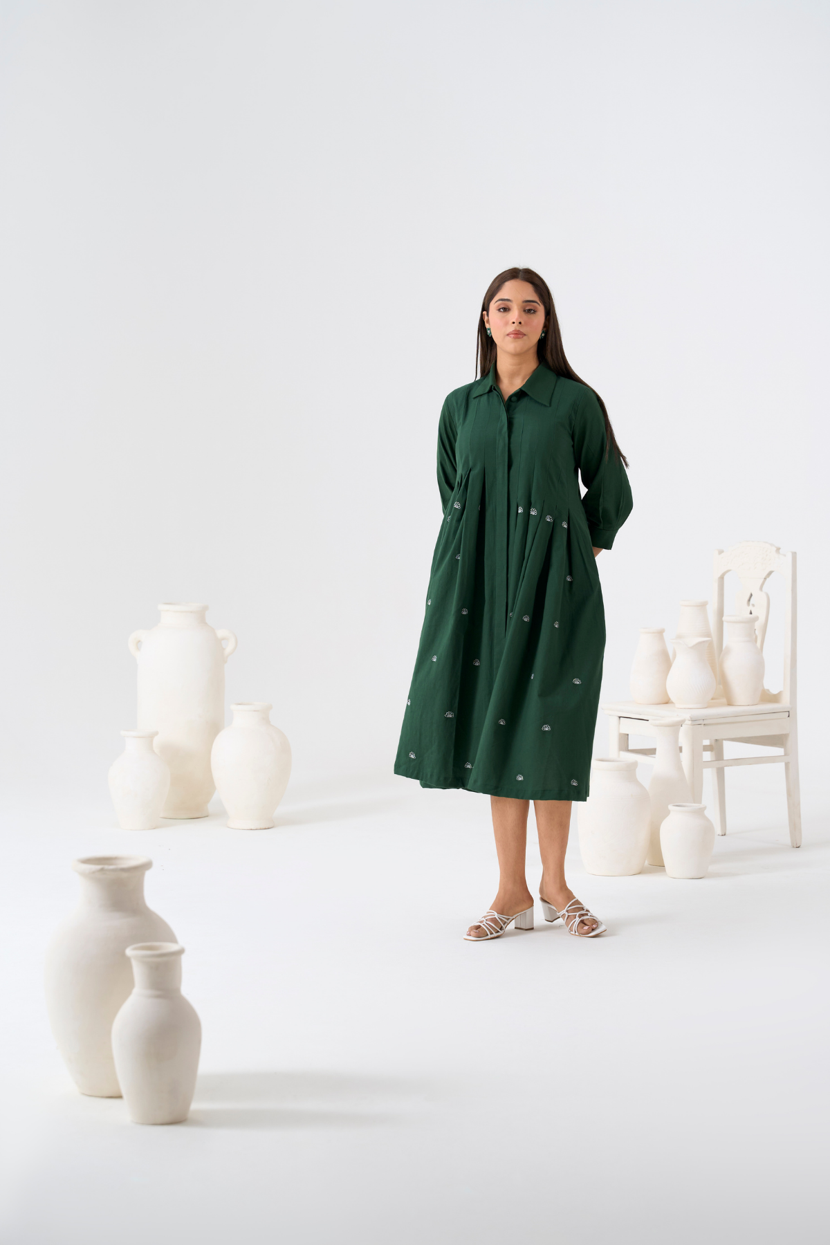 Mangrove Dress - Basil Green