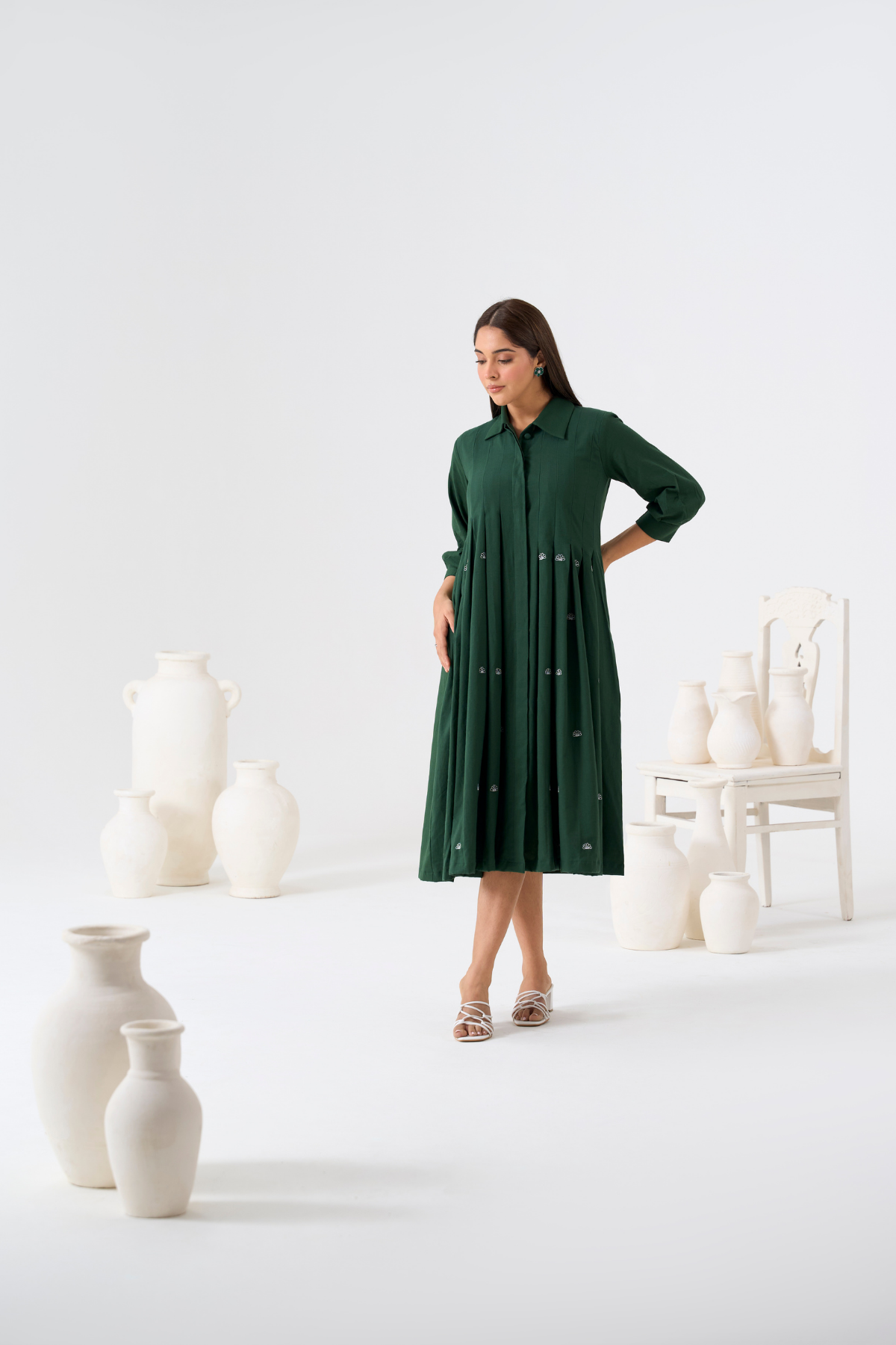 Mangrove Dress - Basil Green