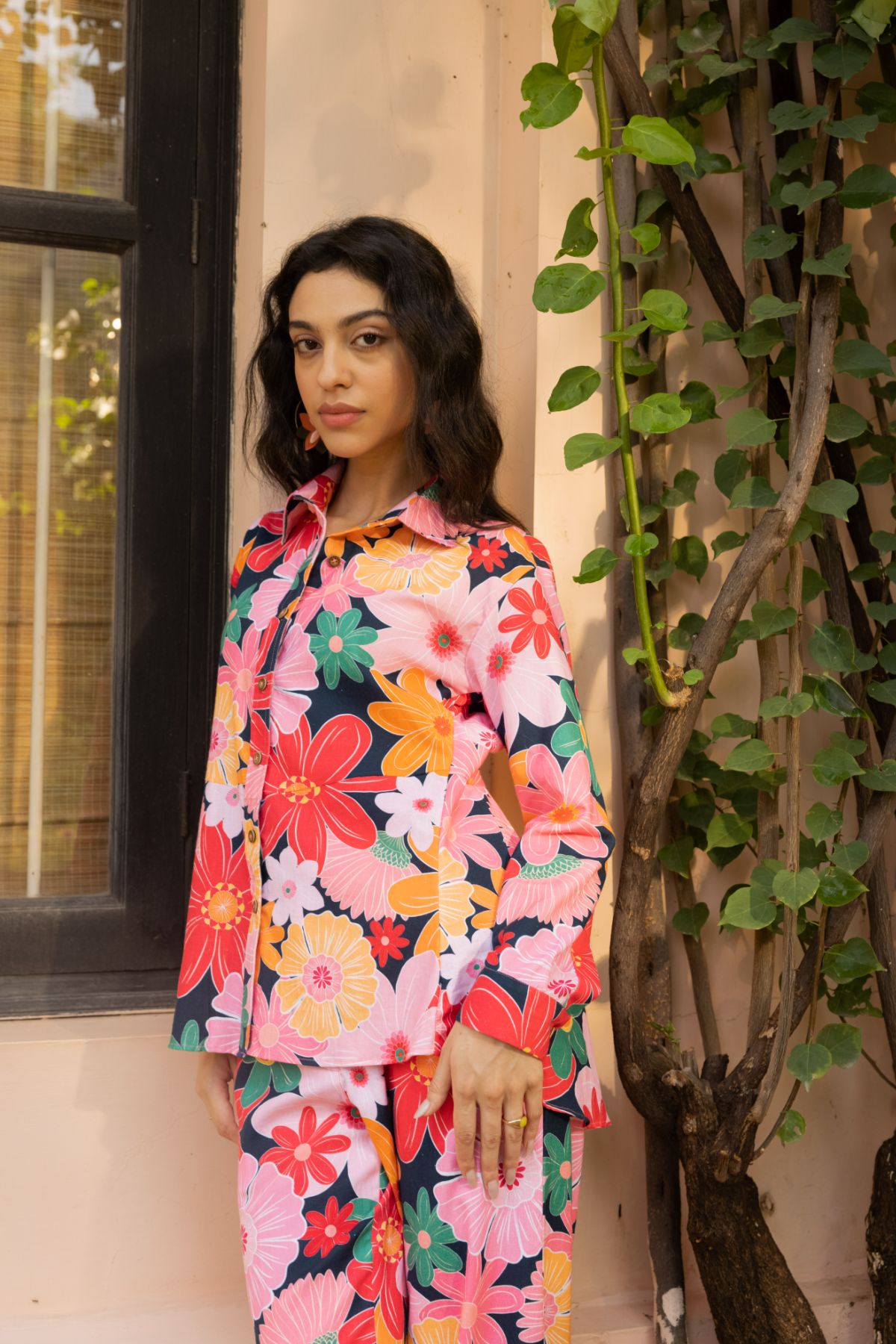 Palm Co-ord Set - Mosaic Pink Print (Set of 2)