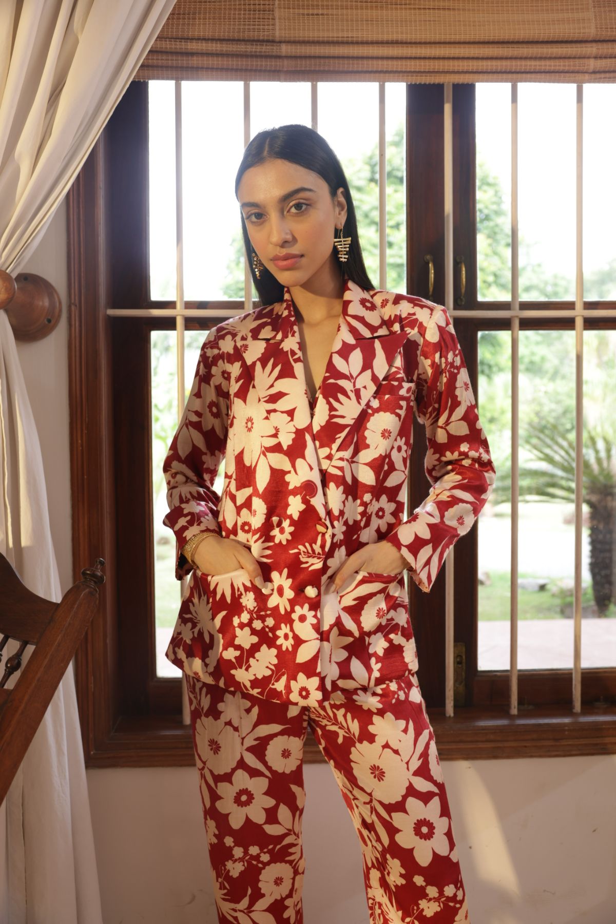 Stella Blazer - Oasis Red Print