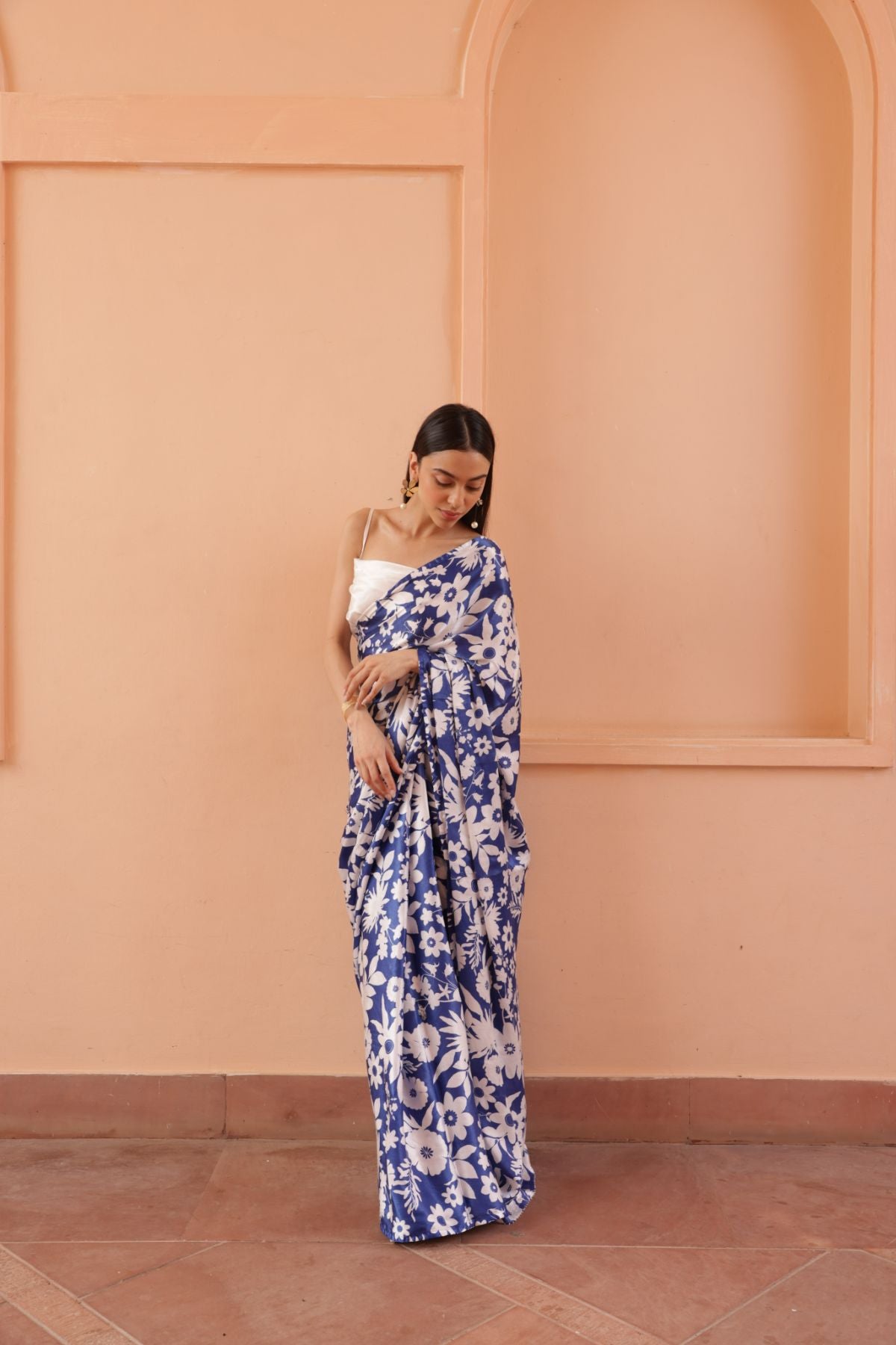 Rhythm Saree - Oasis Blue Print