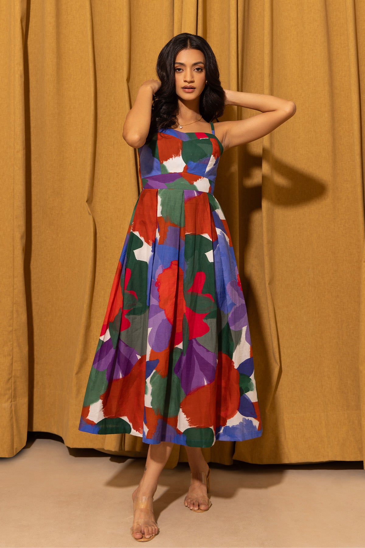Florence Dress - Watercolour Print Blue