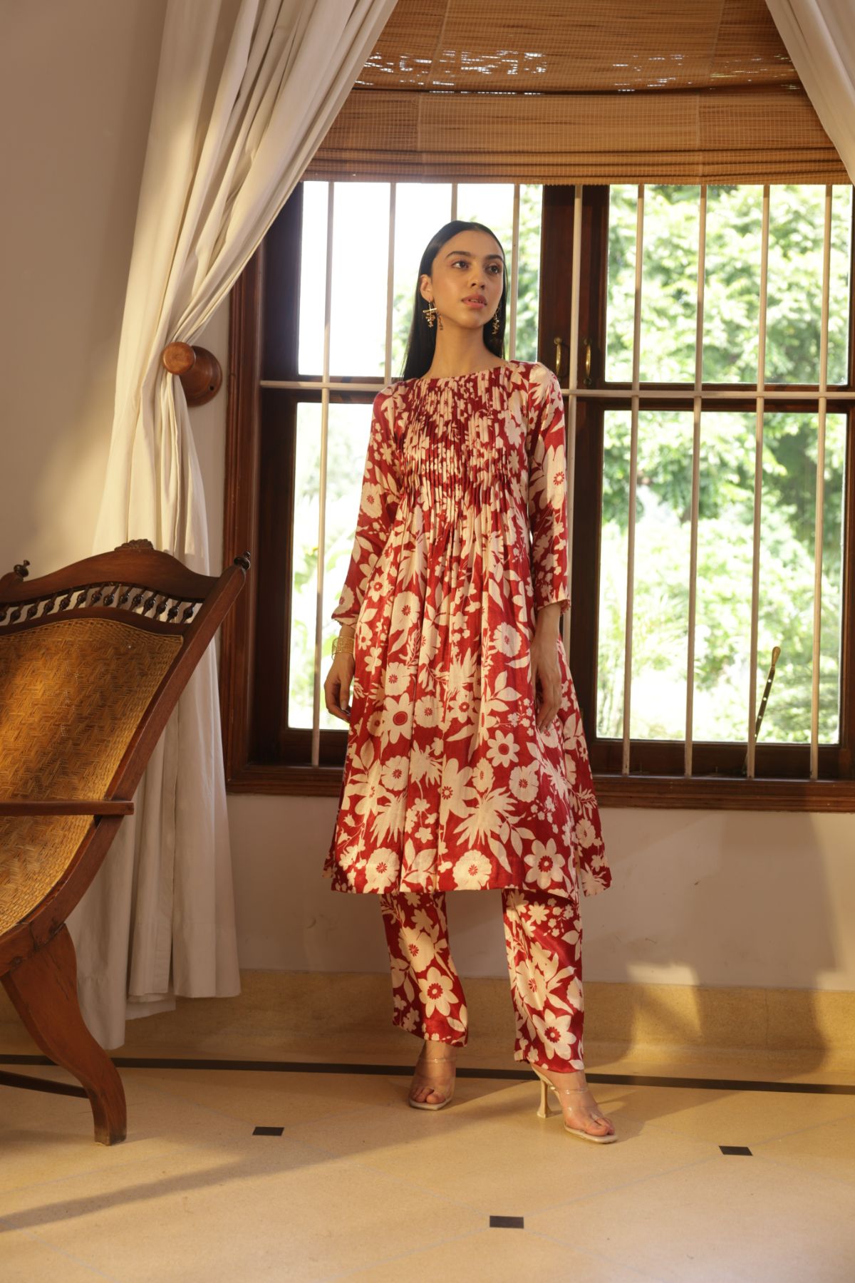 Flamingo Kurta - Oasis Red Print