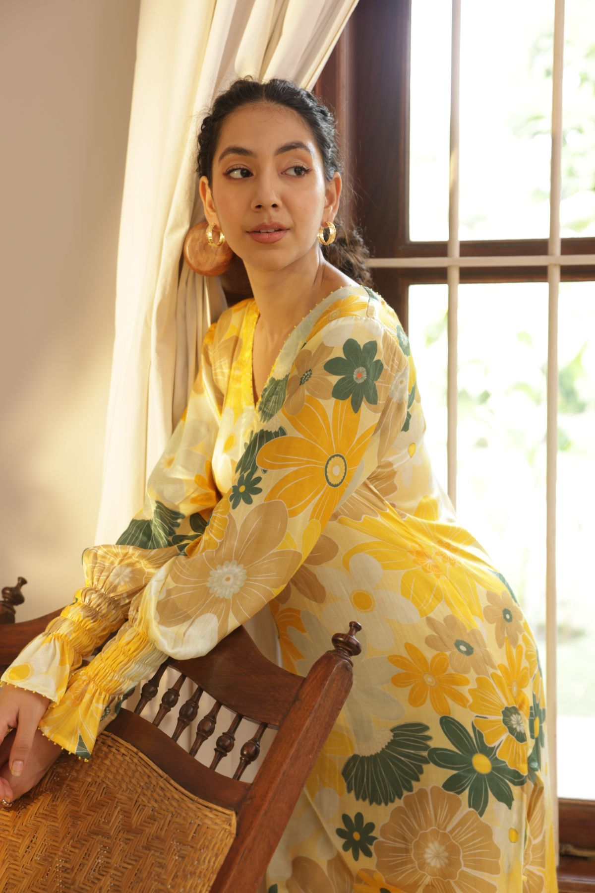 Greece Kurta Set - Mosaic Yellow Print (Set of 2)