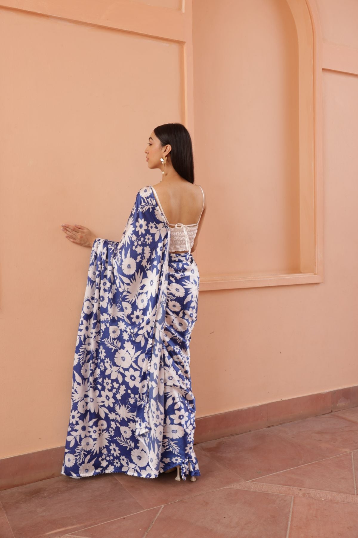 Rhythm Saree - Oasis Blue Print