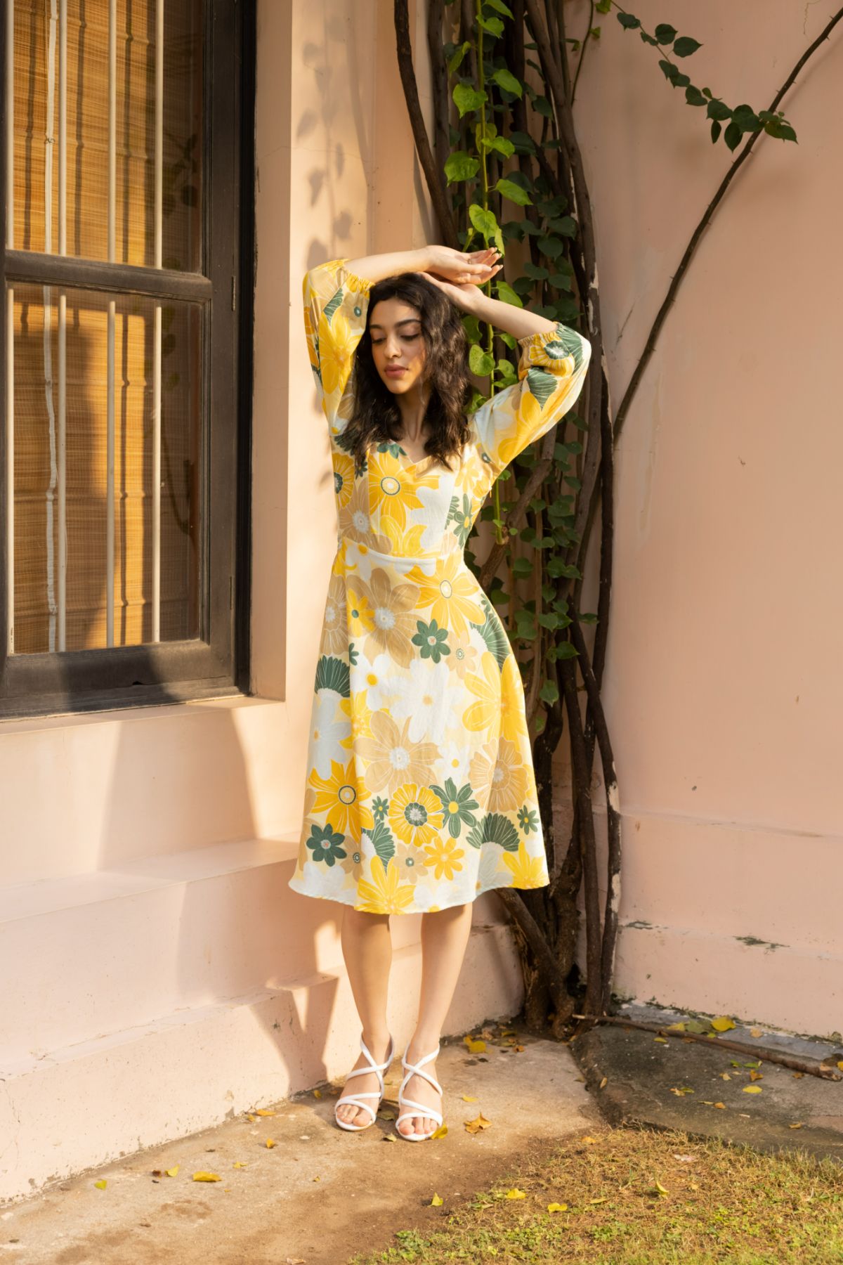 Blair Dress - Mosaic Yellow Print