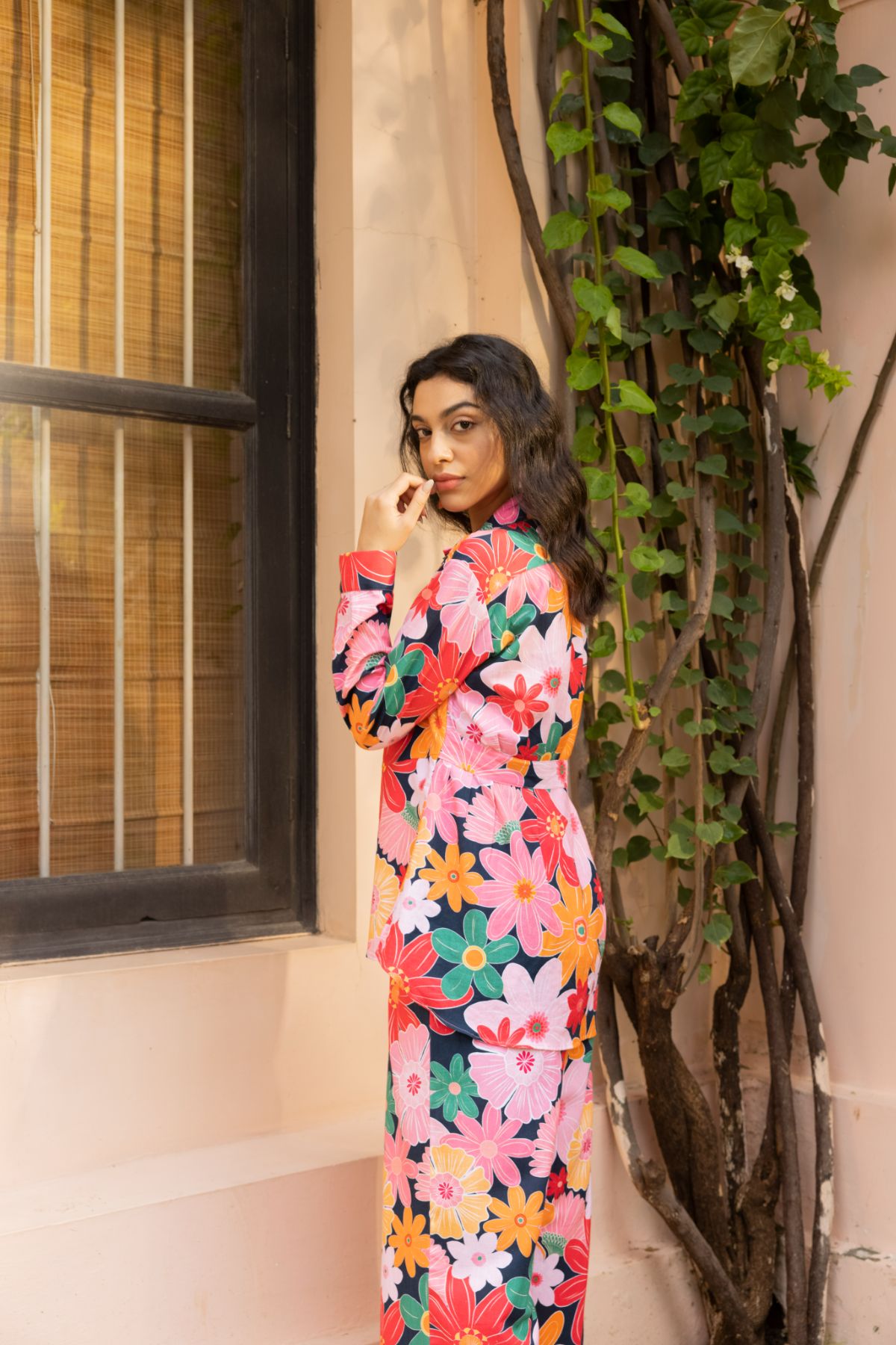 Palm Co-ord Set - Mosaic Pink Print (Set of 2)