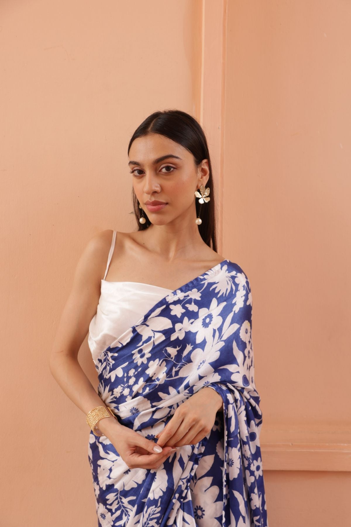 Rhythm Saree - Oasis Blue Print