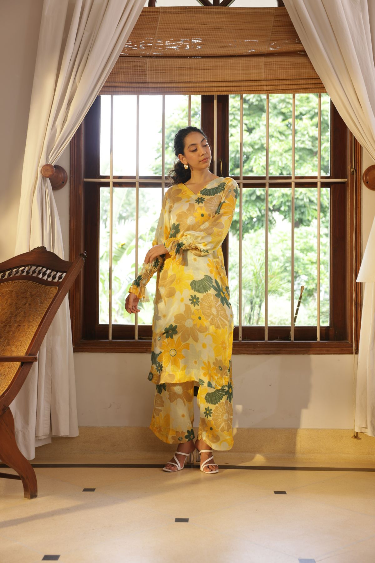 Greece Kurta Set - Mosaic Yellow Print (Set of 2)