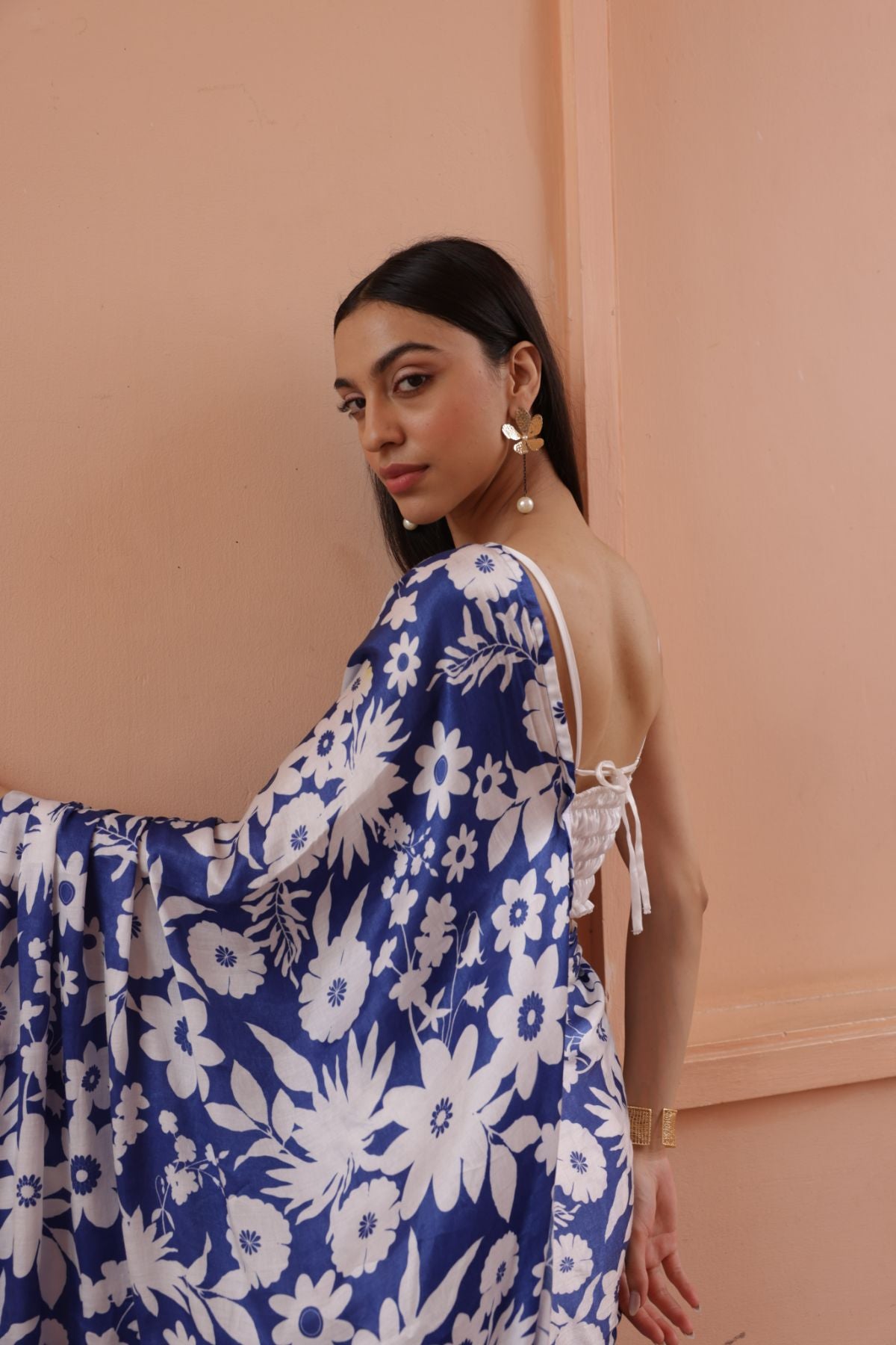 Rhythm Saree - Oasis Blue Print
