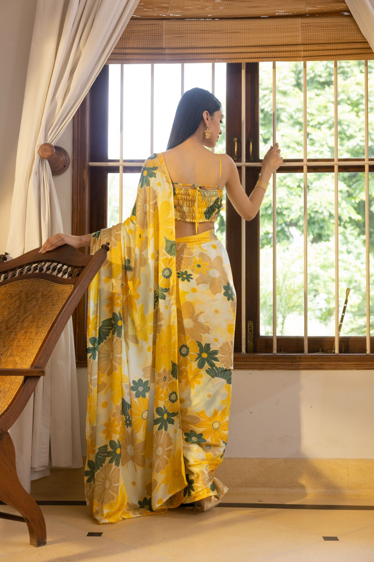 Rhythm Saree - Mosaic Yellow Print