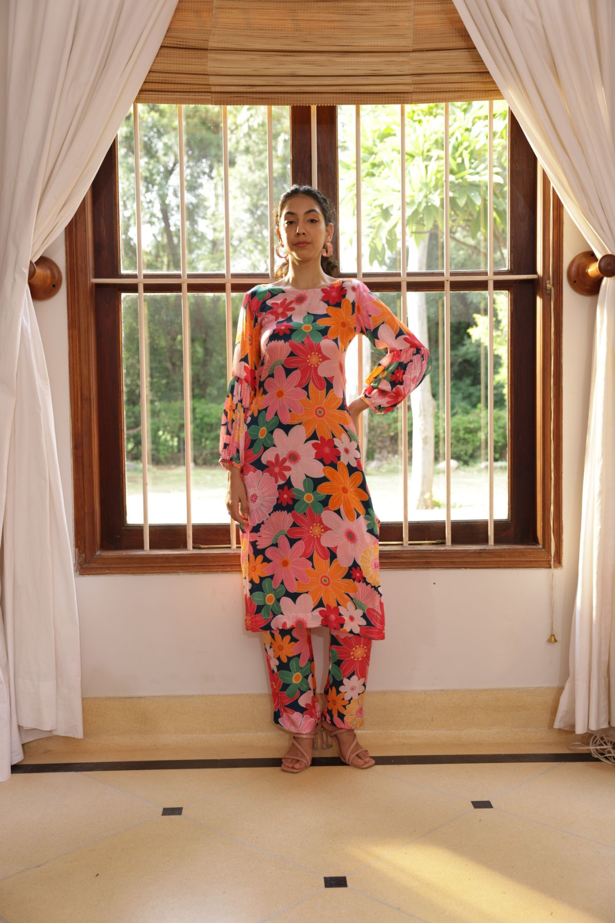 Iris Pants - Mosaic Pink Print