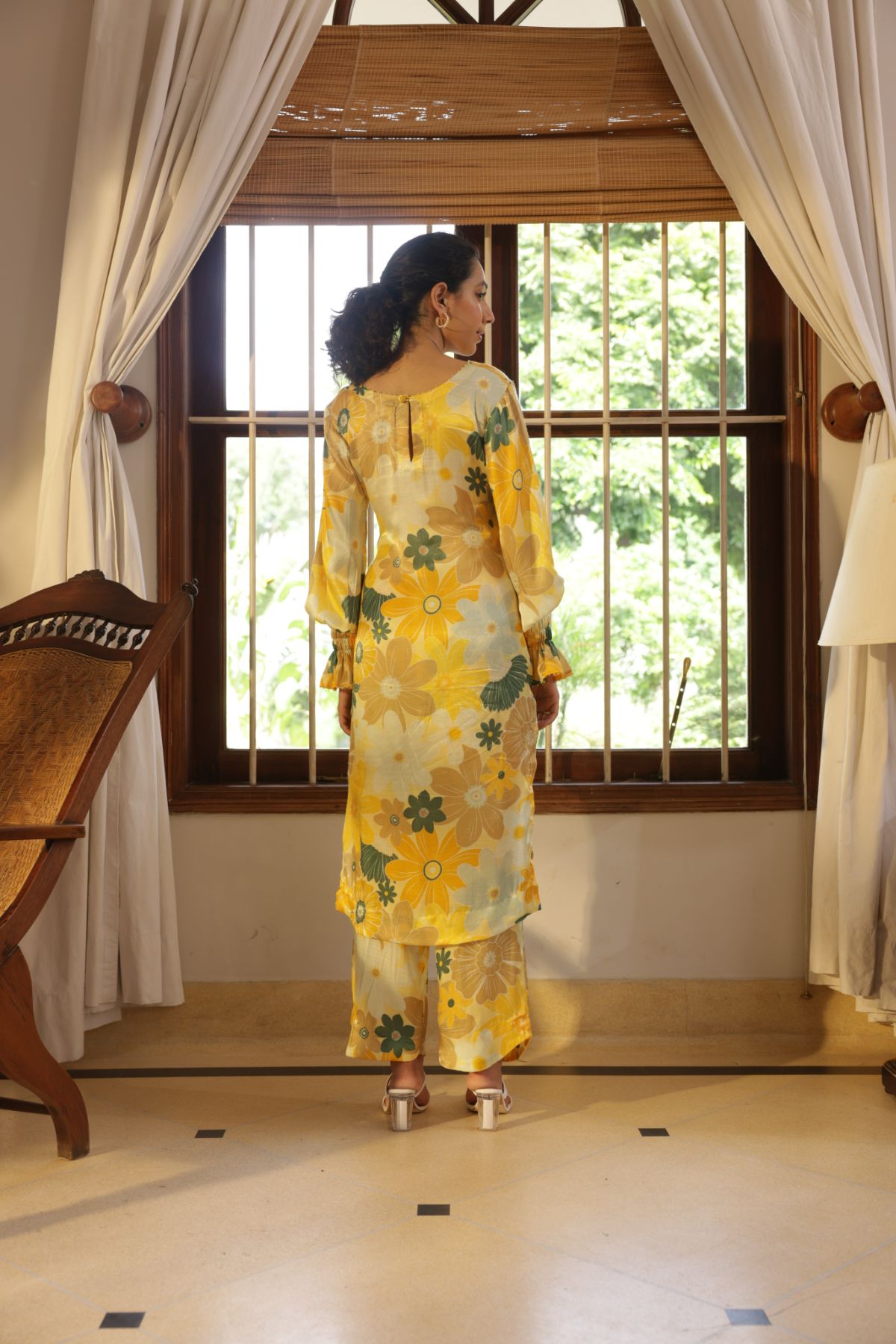 Greece Kurta Set - Mosaic Yellow Print (Set of 2)