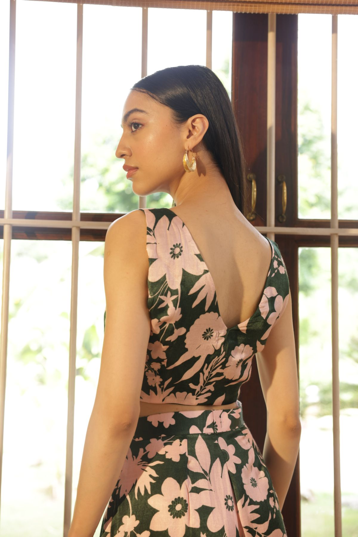 Masai Crop top - Oasis Green Print
