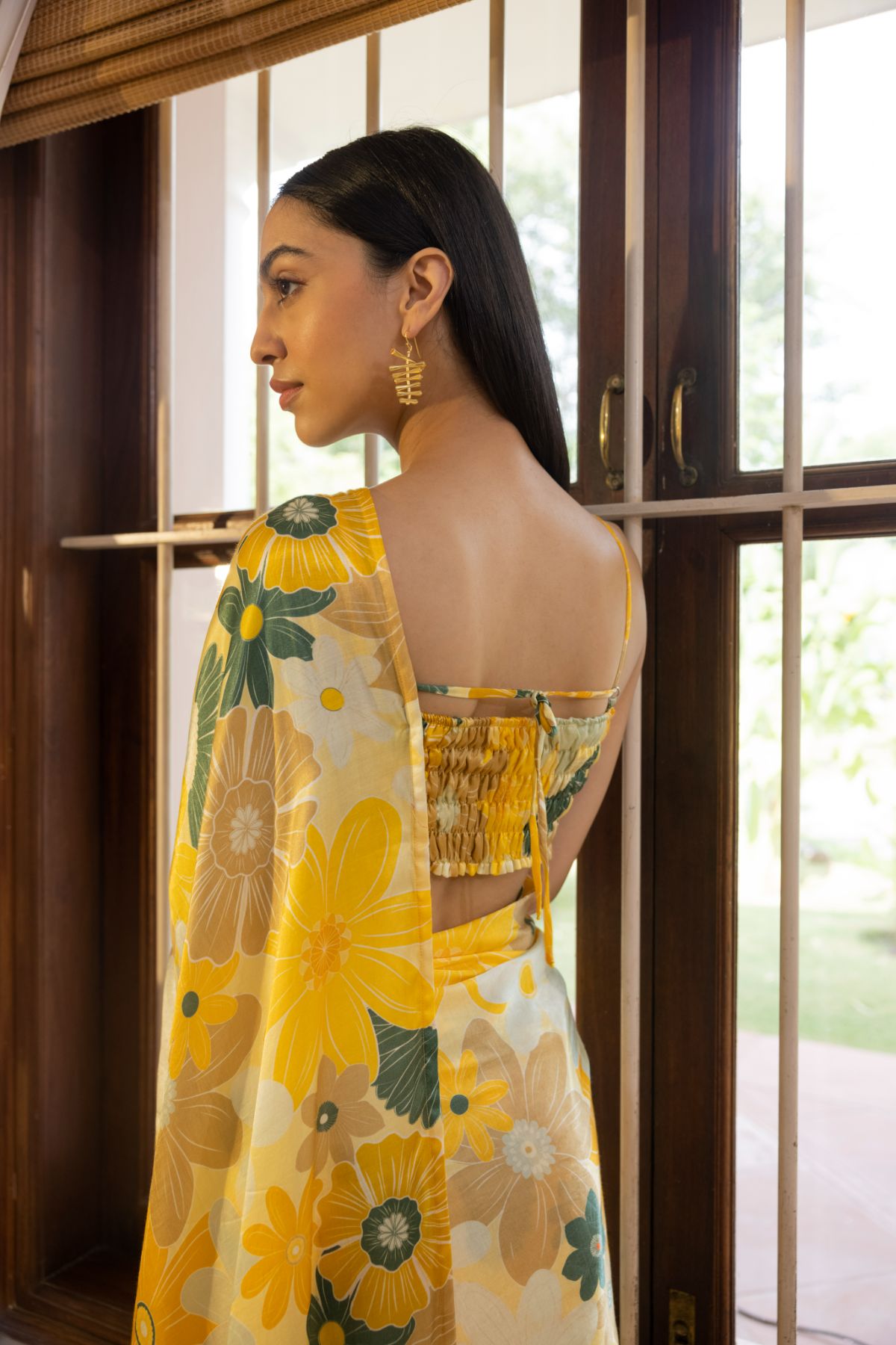 Rhythm Saree - Mosaic Yellow Print