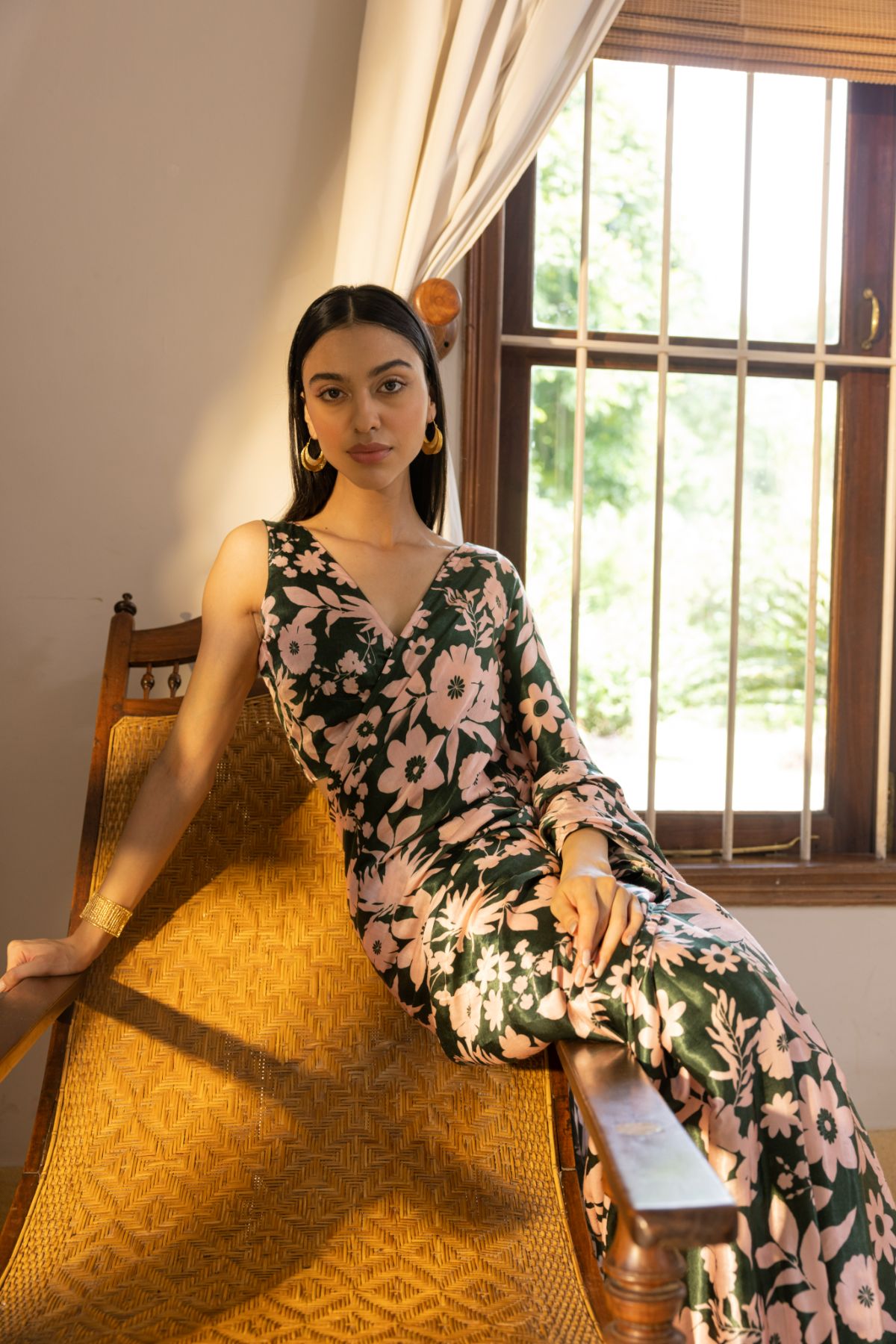 Rhythm Saree - Oasis Green Print