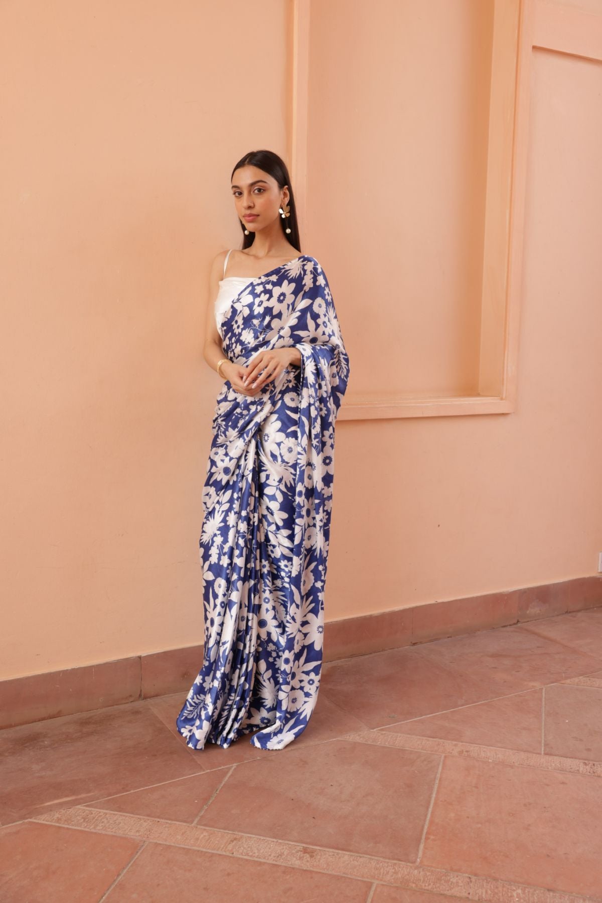 Rhythm Saree - Oasis Blue Print