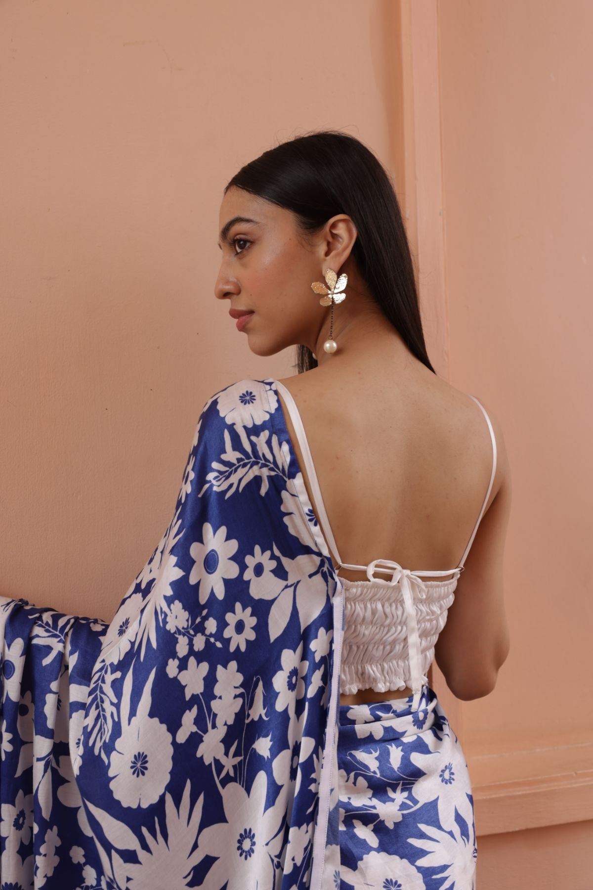 Rhythm Saree - Oasis Blue Print