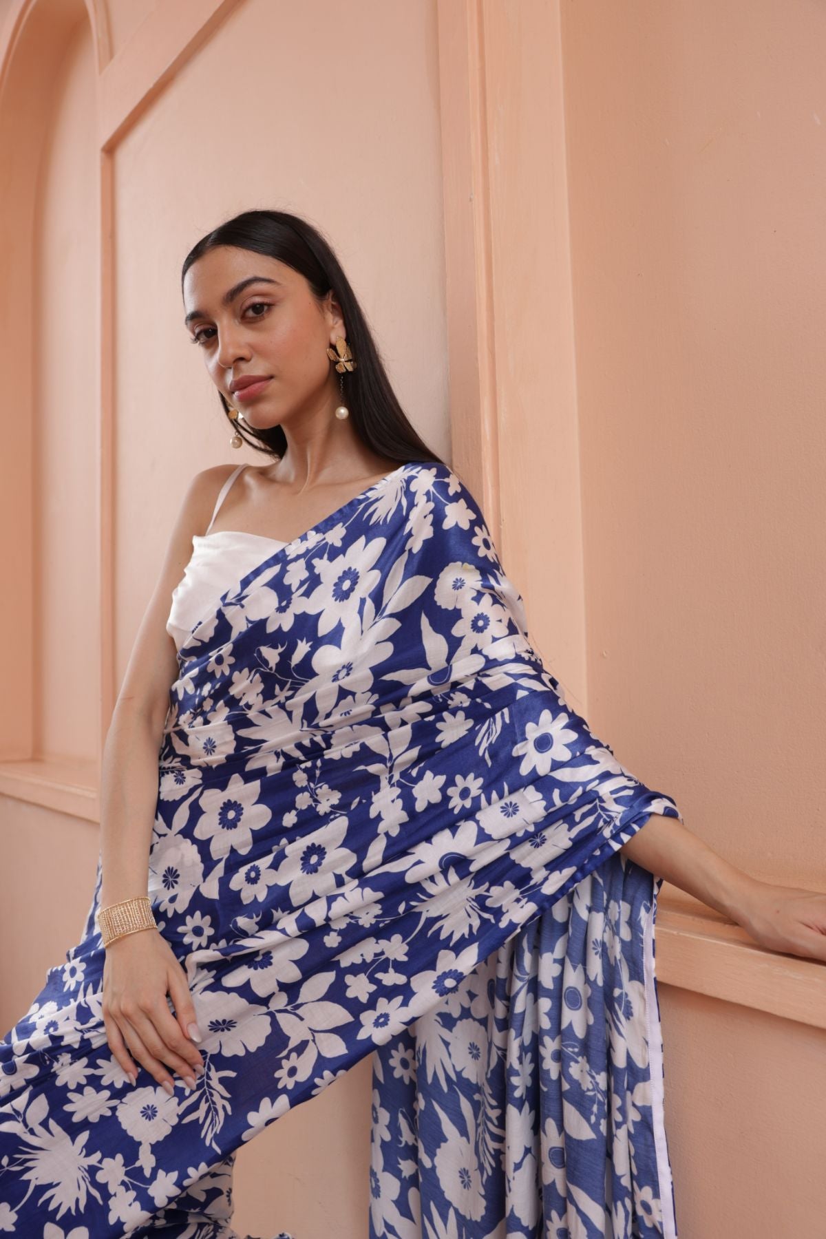 Rhythm Saree - Oasis Blue Print