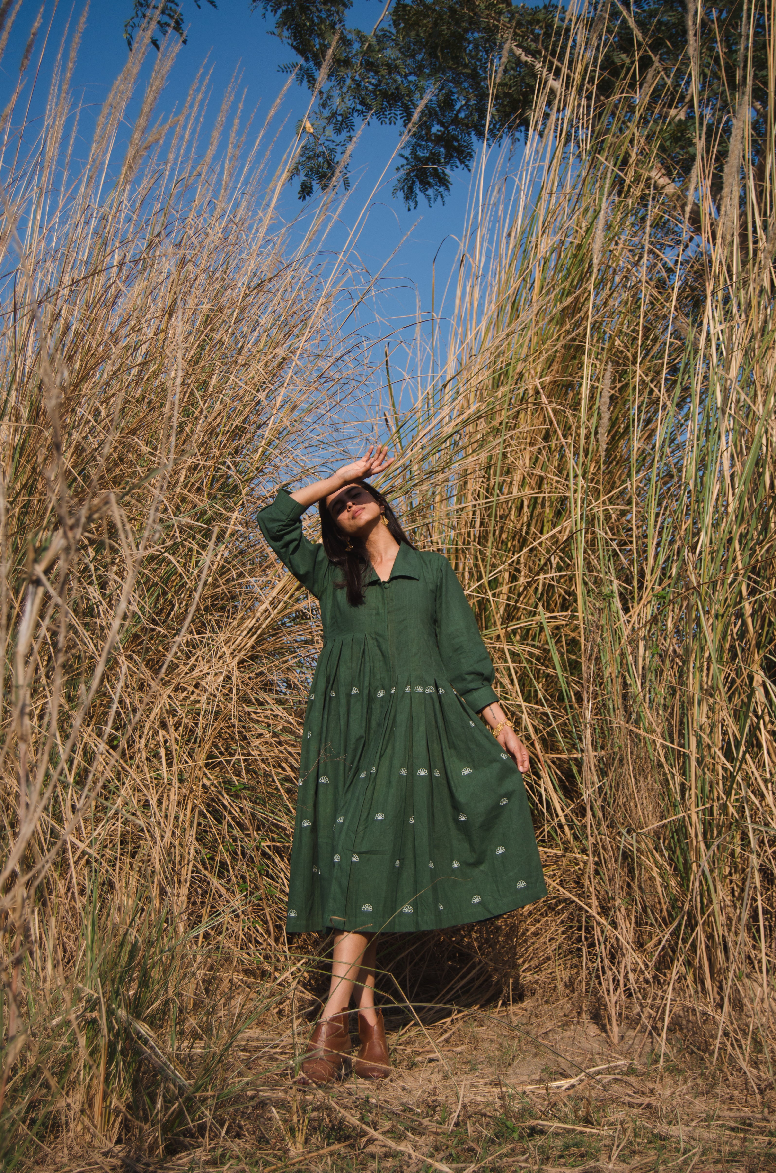 Mangrove Dress - Basil Green