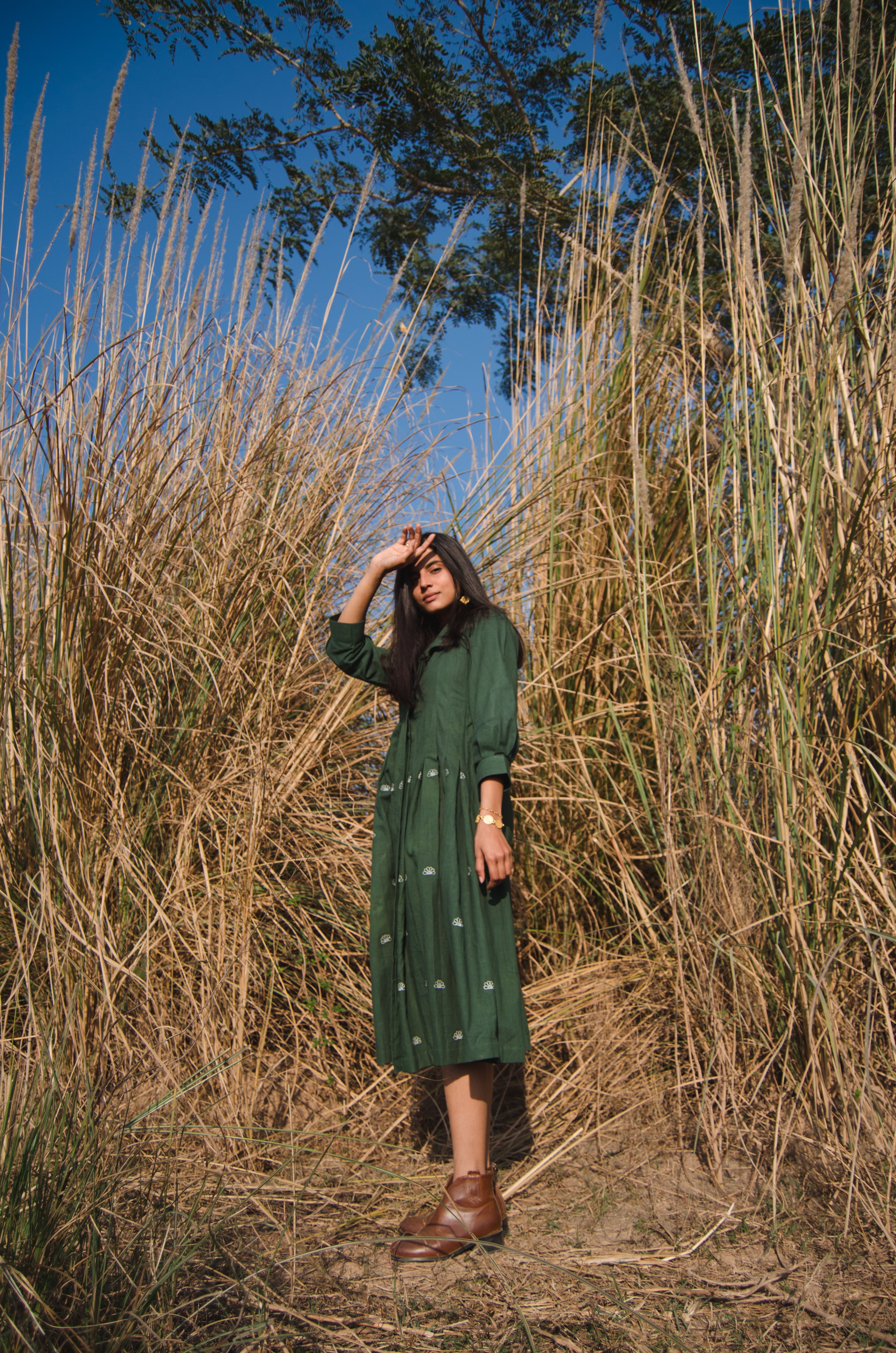 Mangrove Dress - Basil Green