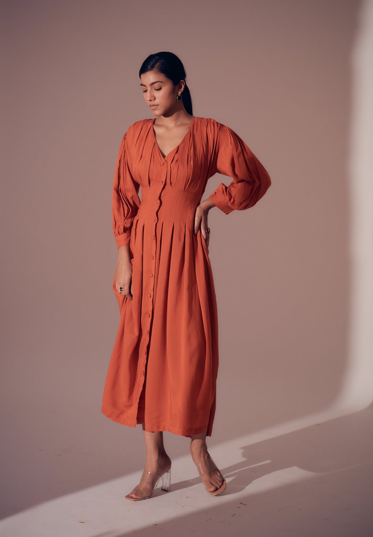 Georgia Dress - Sunset Orange