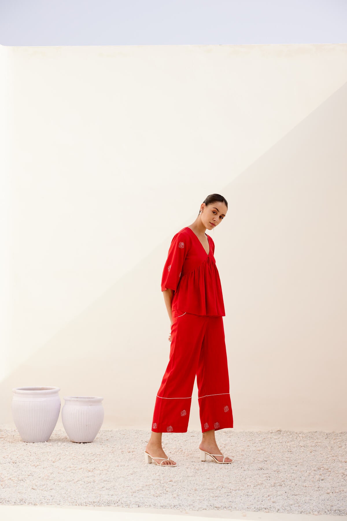 Serenity Co-ord set- Red (Set of 2)