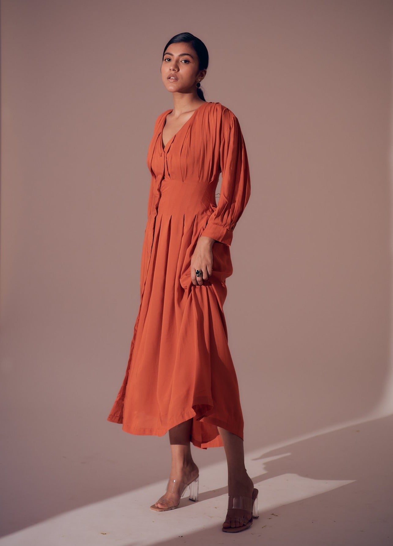Georgia Dress - Sunset Orange
