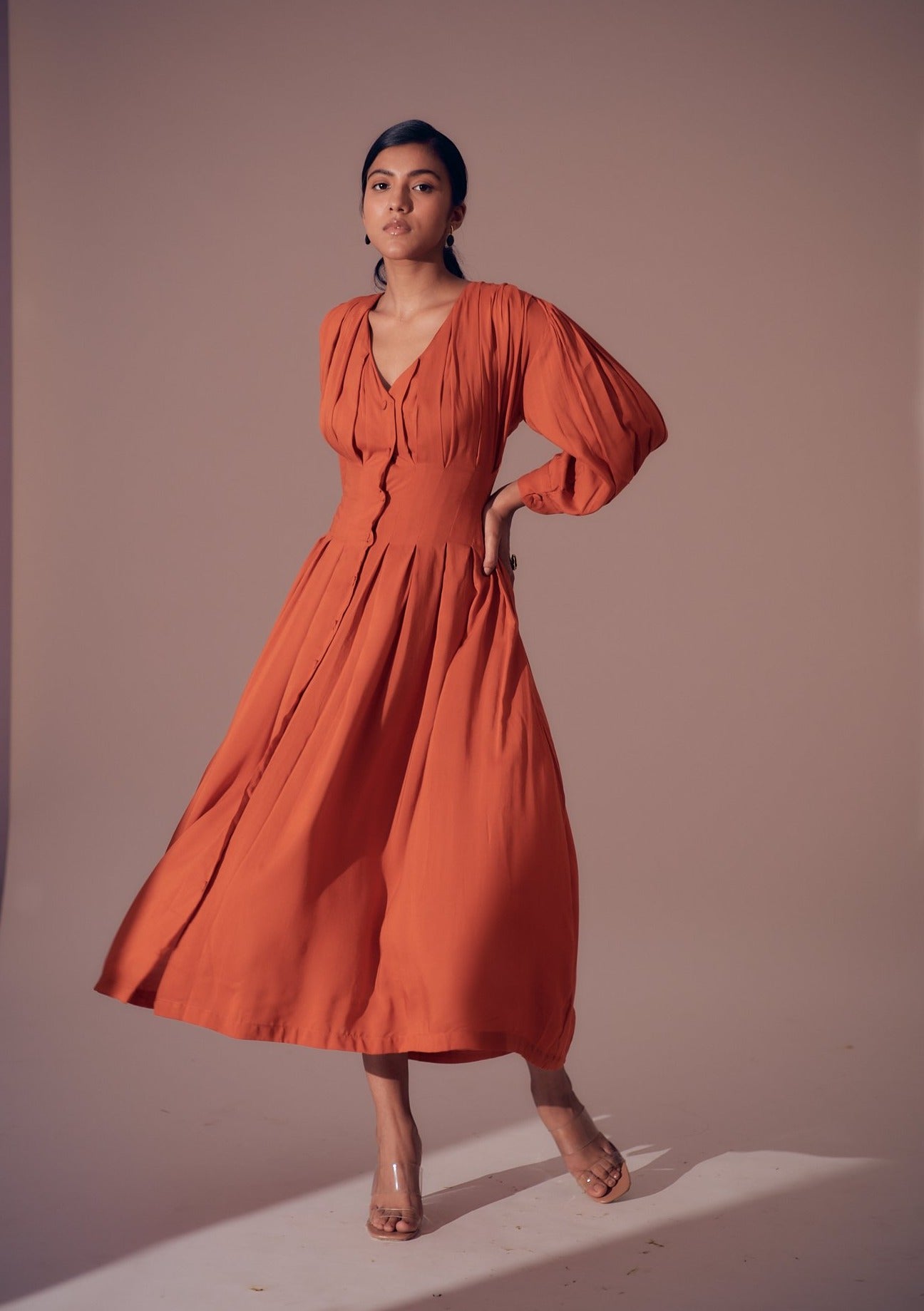 Georgia Dress - Sunset Orange