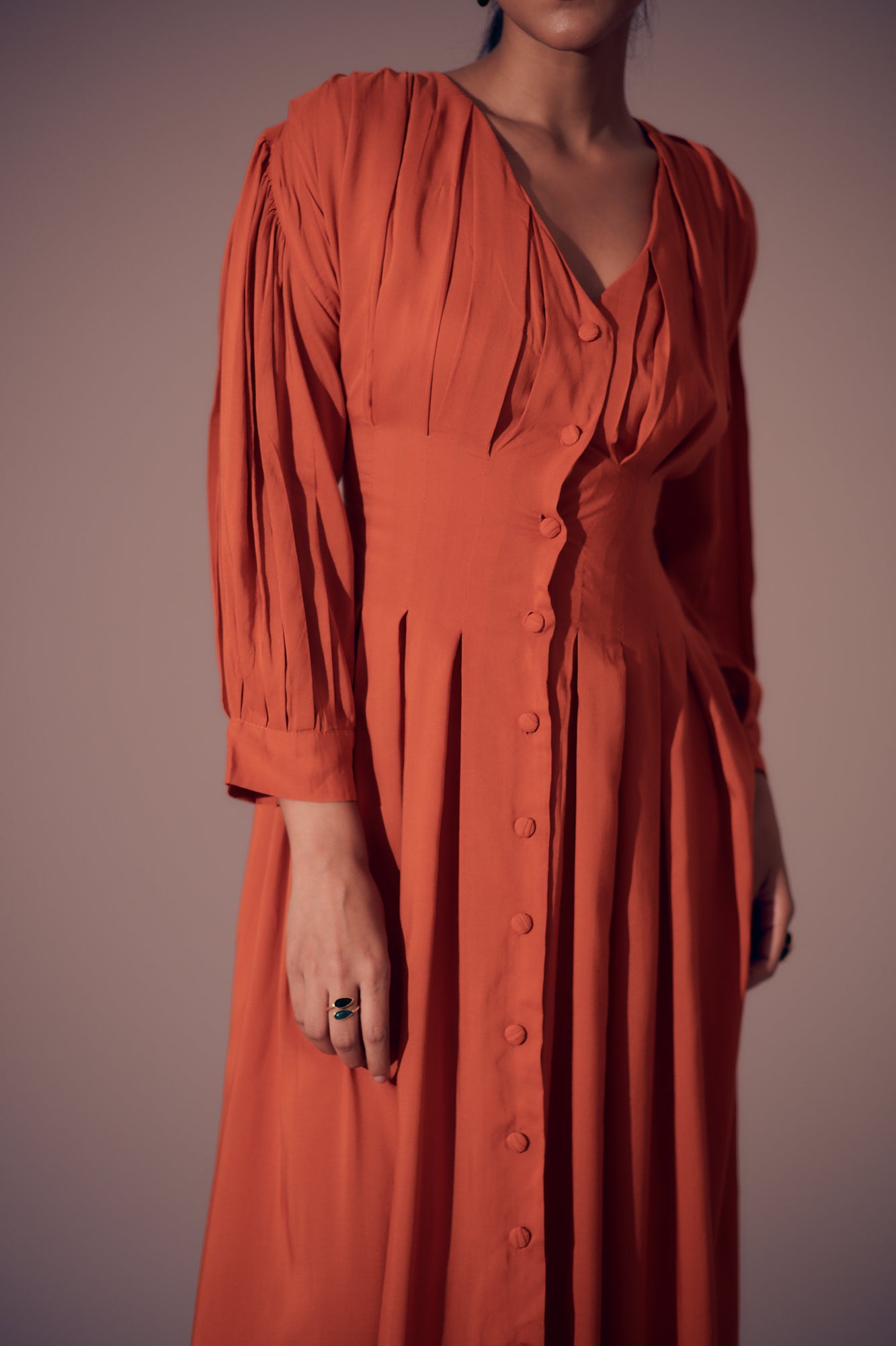 Georgia Dress - Sunset Orange