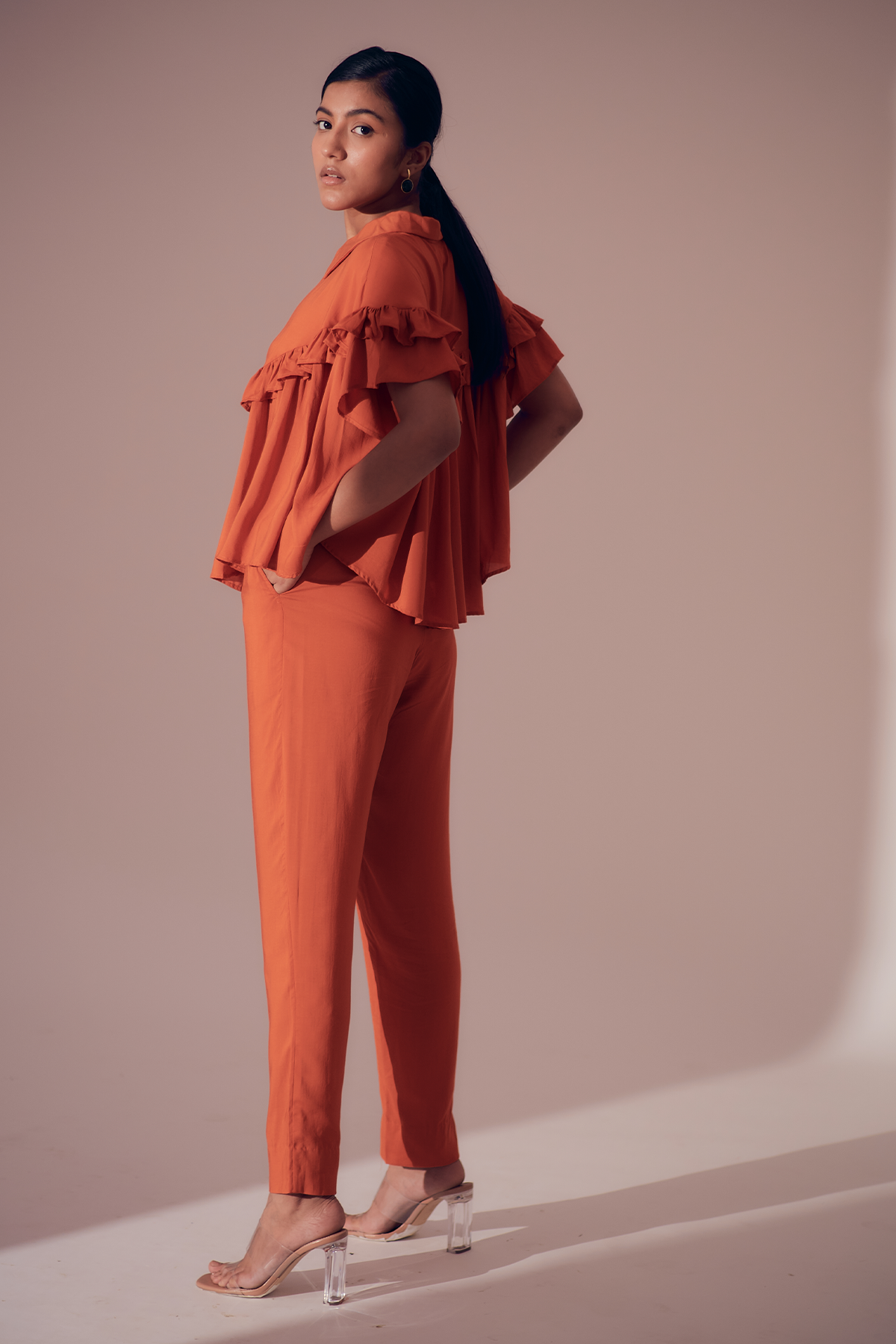 Leo Co-Ord set - Sunset Orange (Set of 2)
