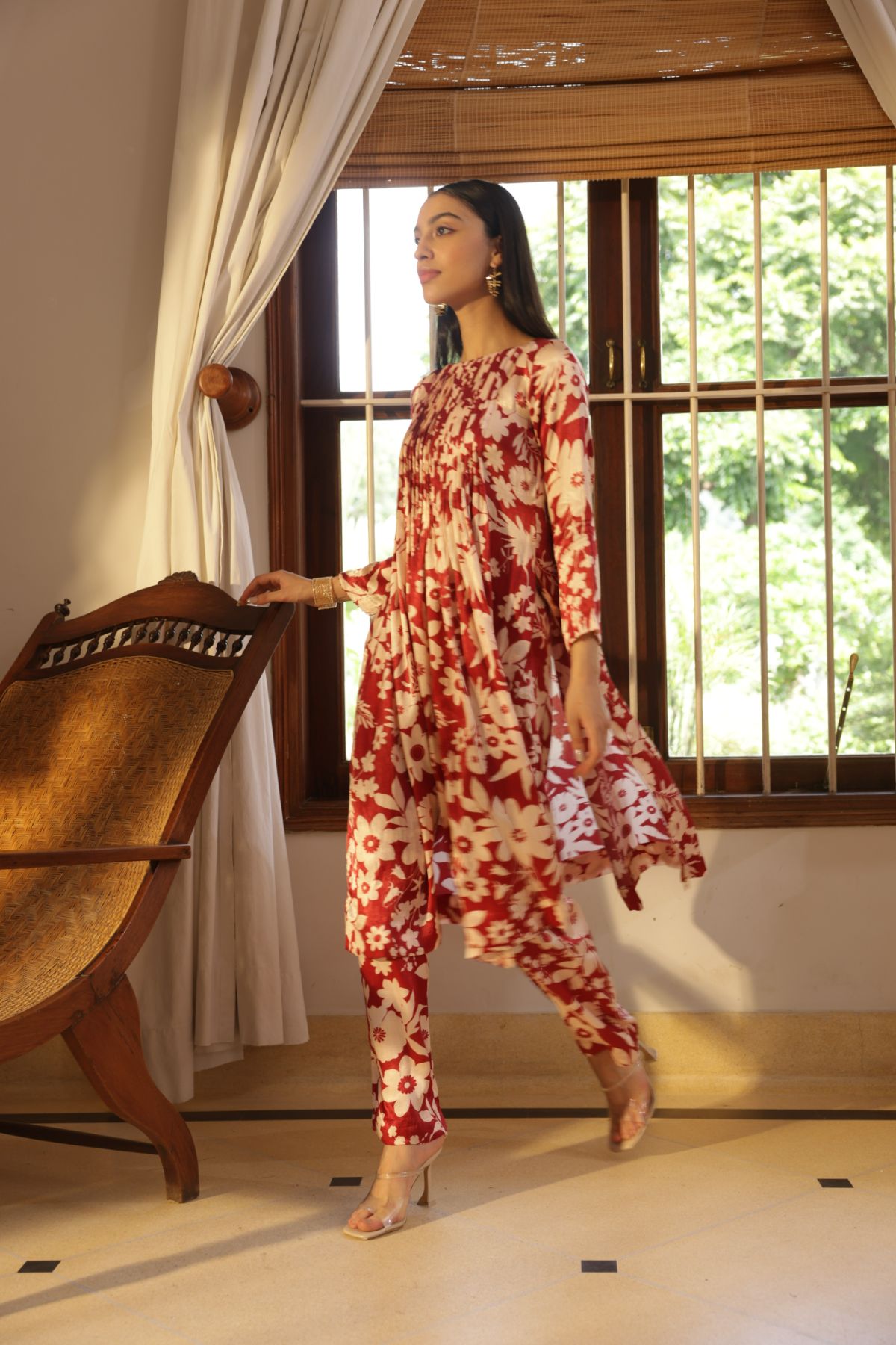 Flamingo Kurta - Oasis Red Print