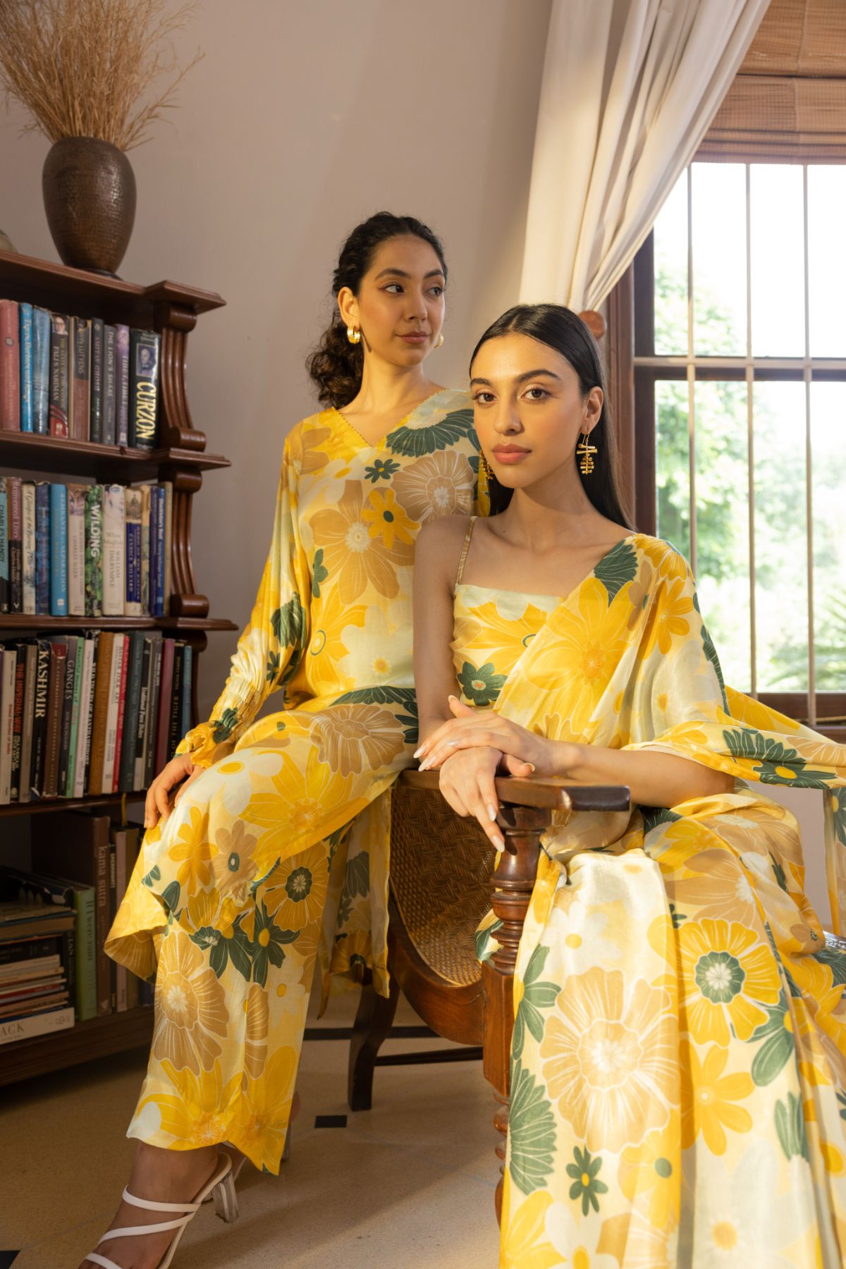 Rhythm Saree & Blouse - Mosaic Yellow Print (Set of 2)