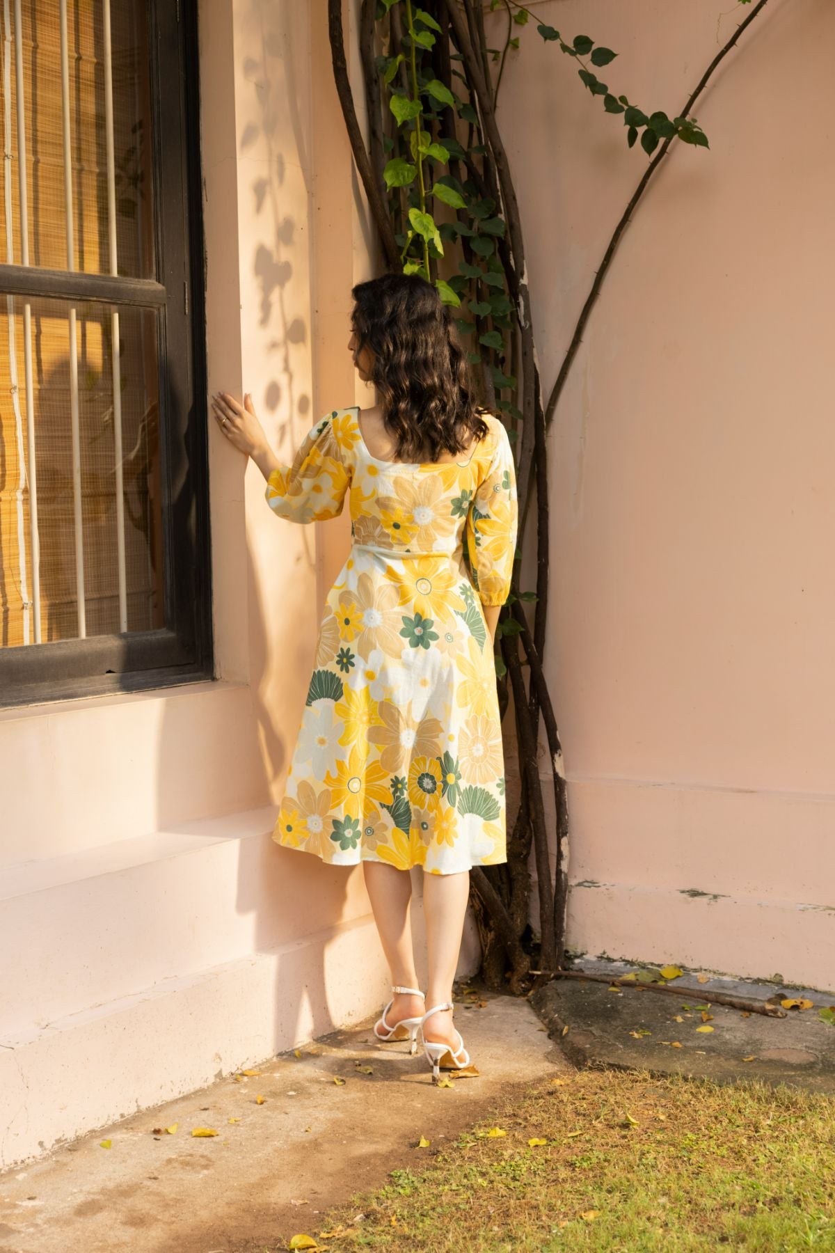 Blair Dress - Mosaic Yellow Print