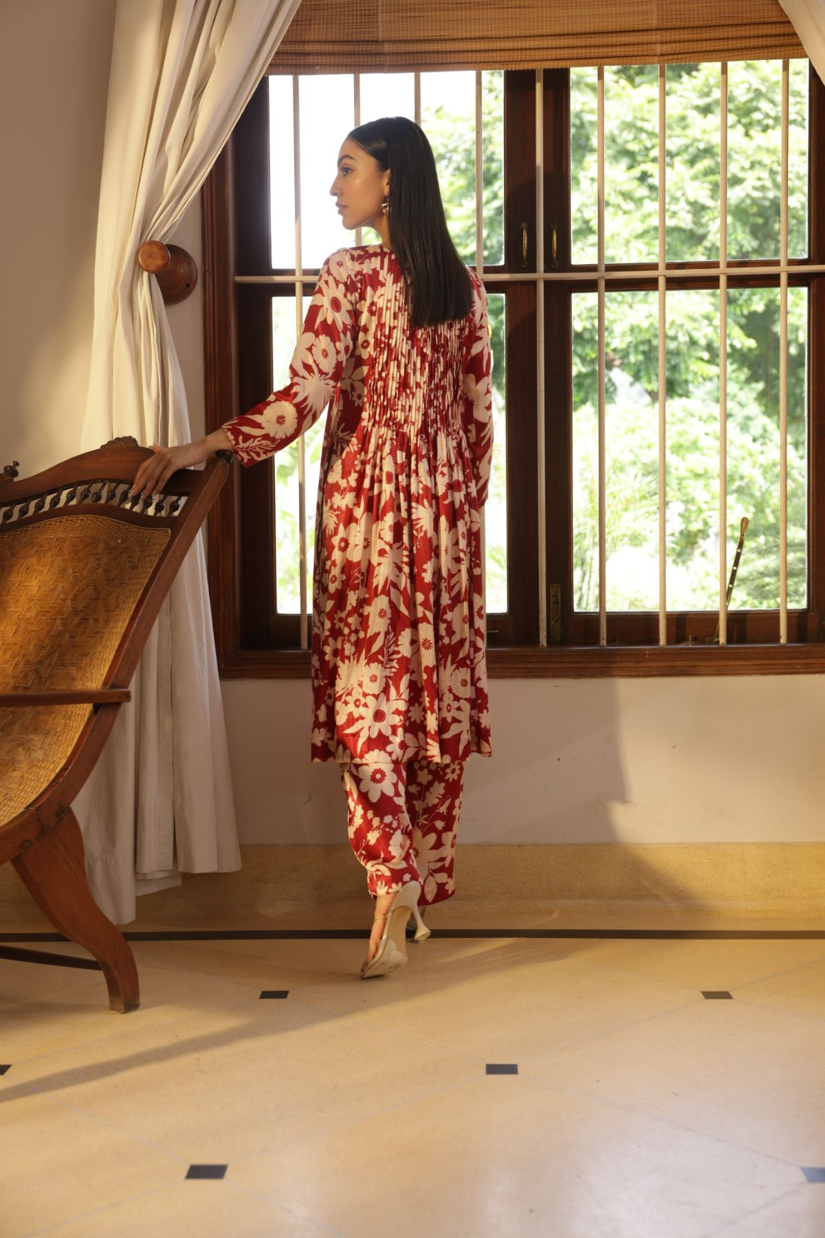 Flamingo Kurta - Oasis Red Print