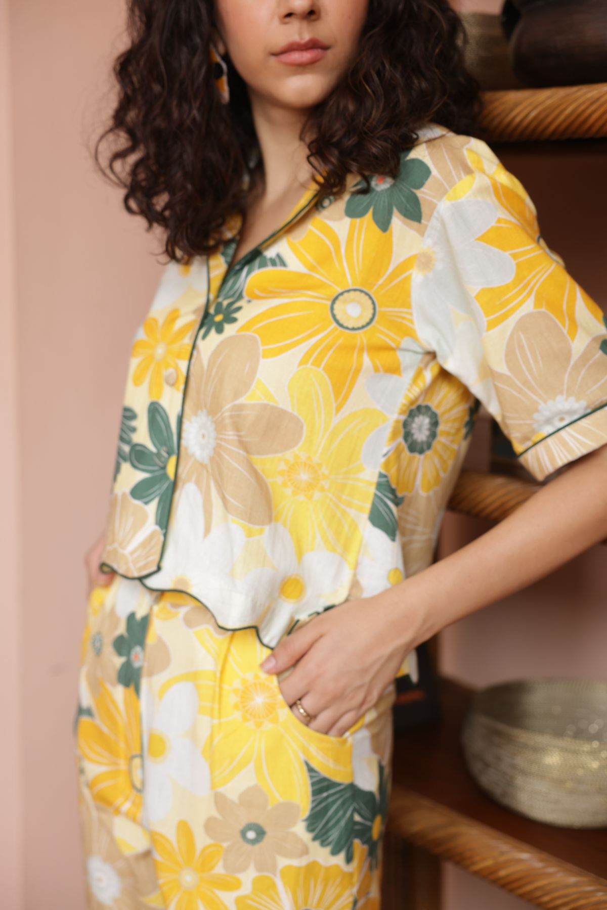 Samui Shirt - Mosaic Yellow Print