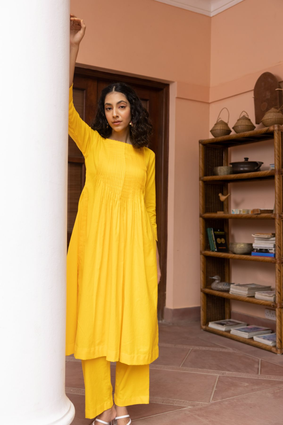 Flamingo Kurta - Yellow