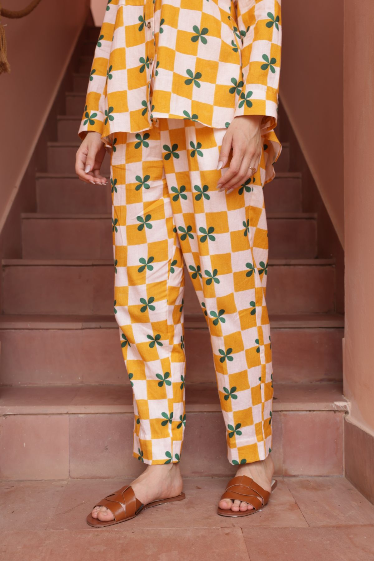 Agua Pants - Mustard Checks