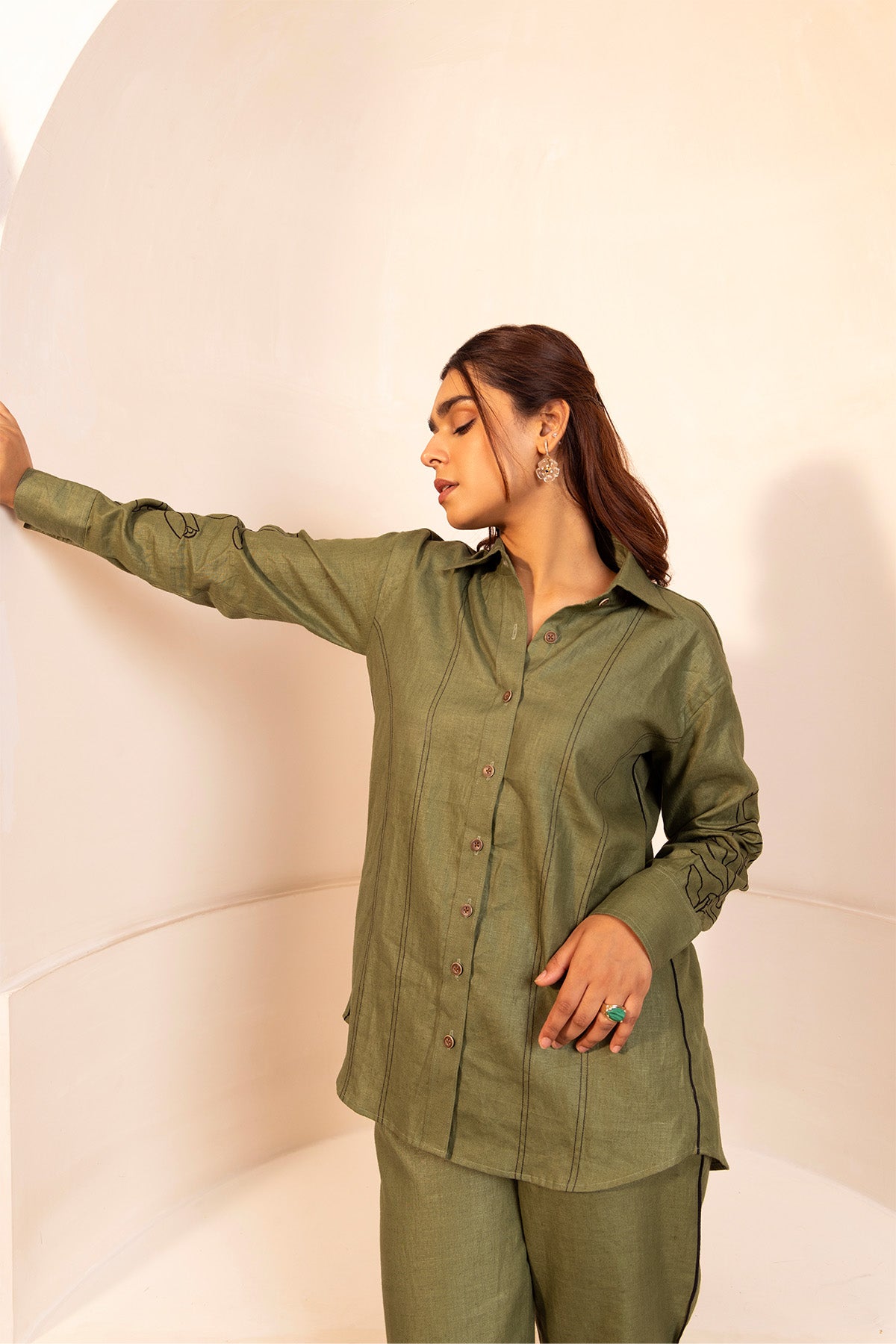 Chloe Shirt - 100% Hemp Olive