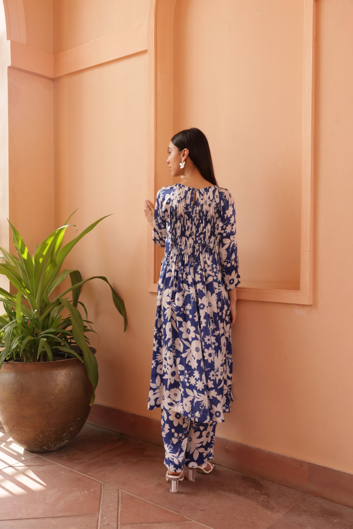 Flamingo Kurta - Oasis Blue Print