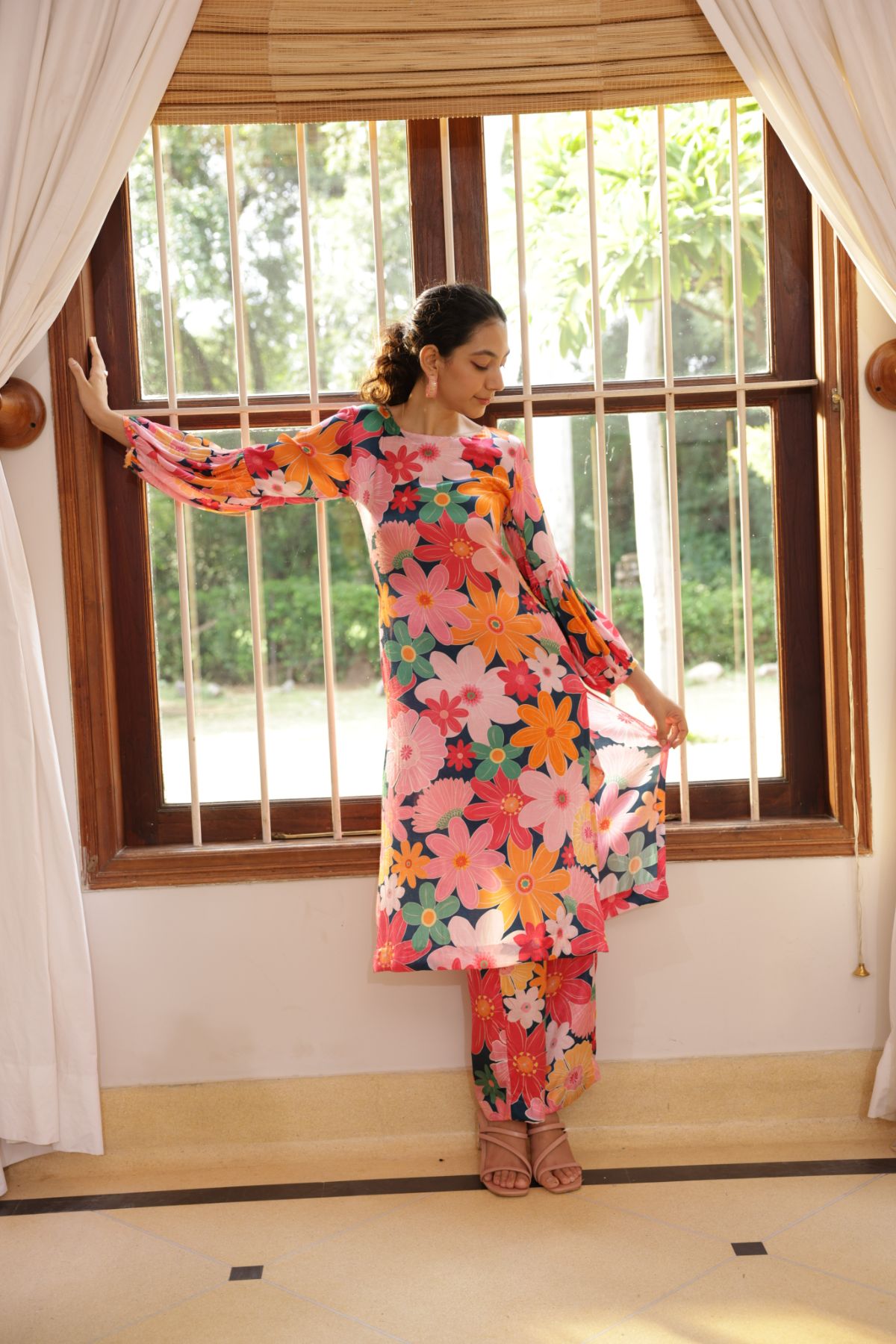 Blossom Kurta - Mosaic Pink Print