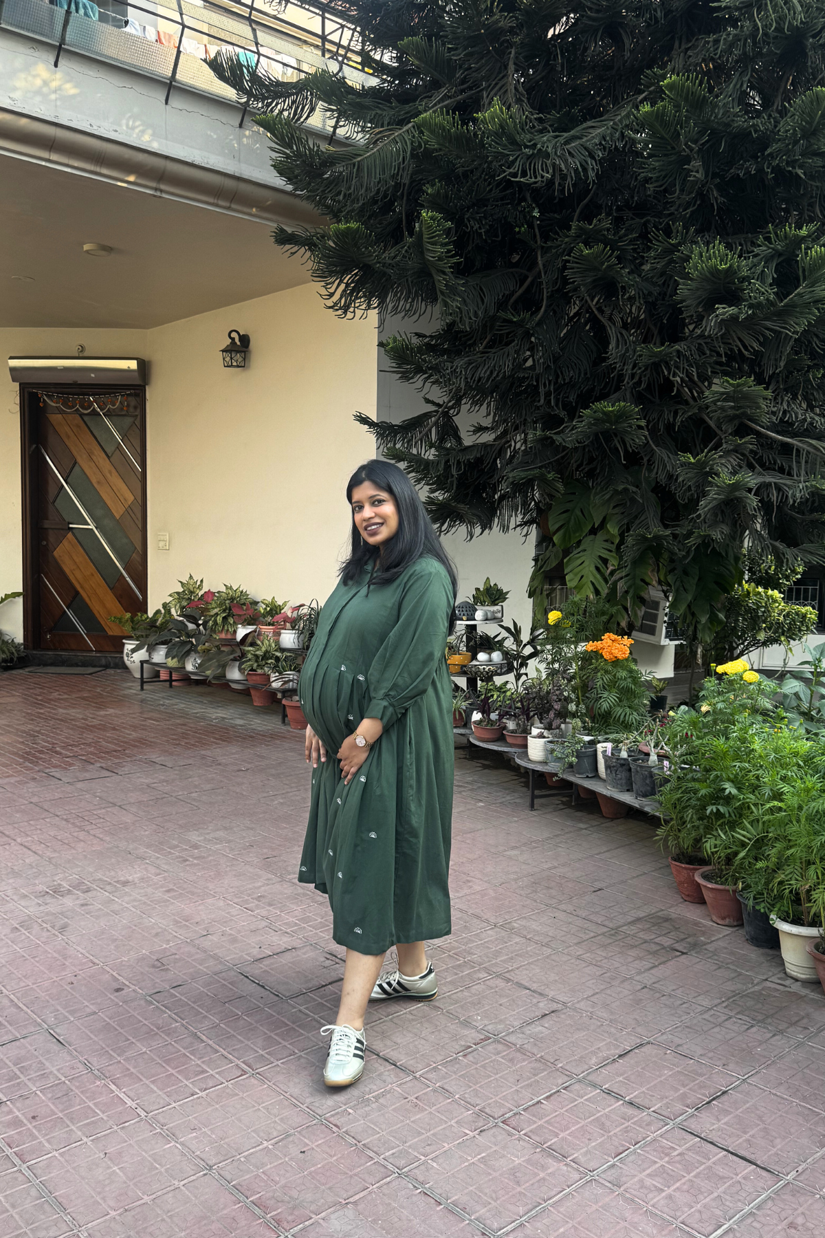 Sonal X Mangrove Dress - Basil Green