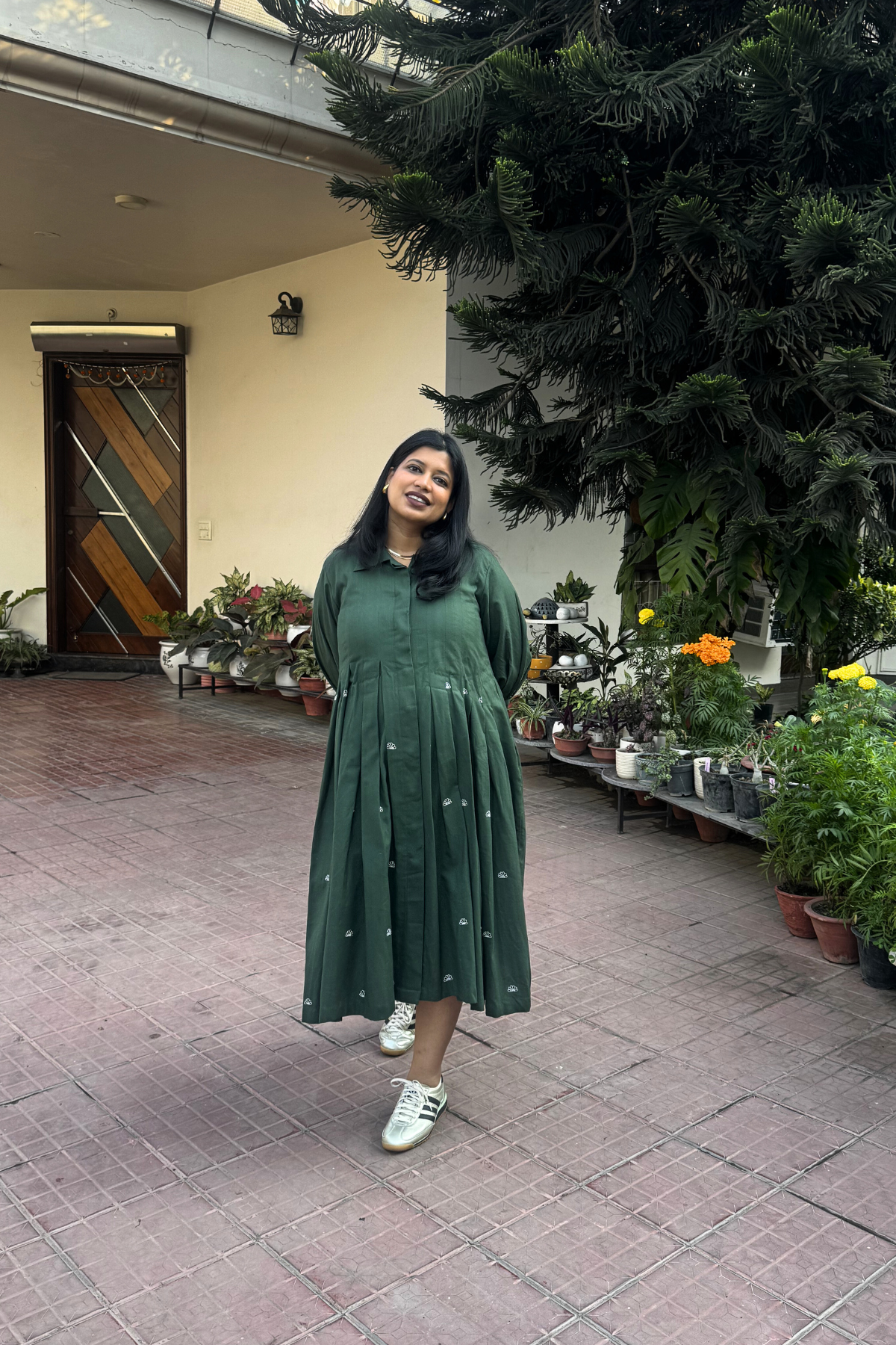 Sonal X Mangrove Dress - Basil Green