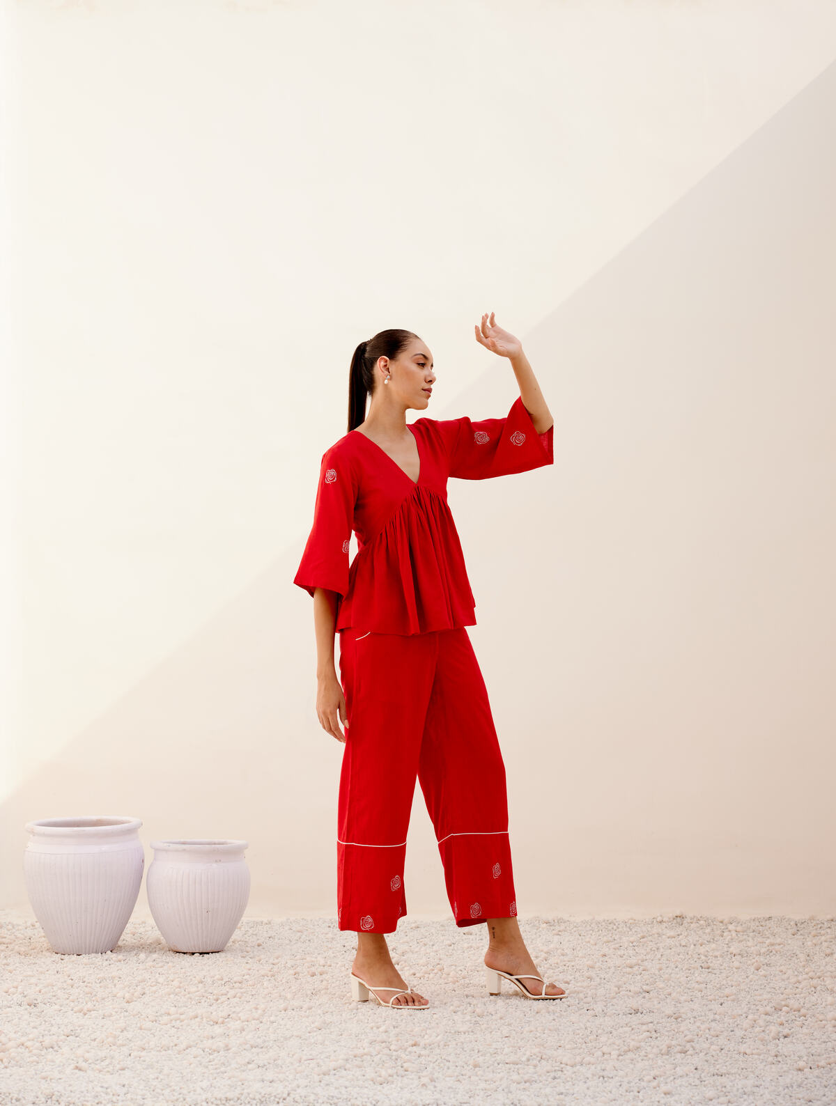 Serenity Co-ord set- Red (Set of 2)