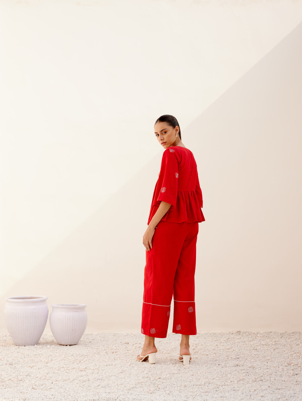 Serenity Co-ord set- Red (Set of 2)