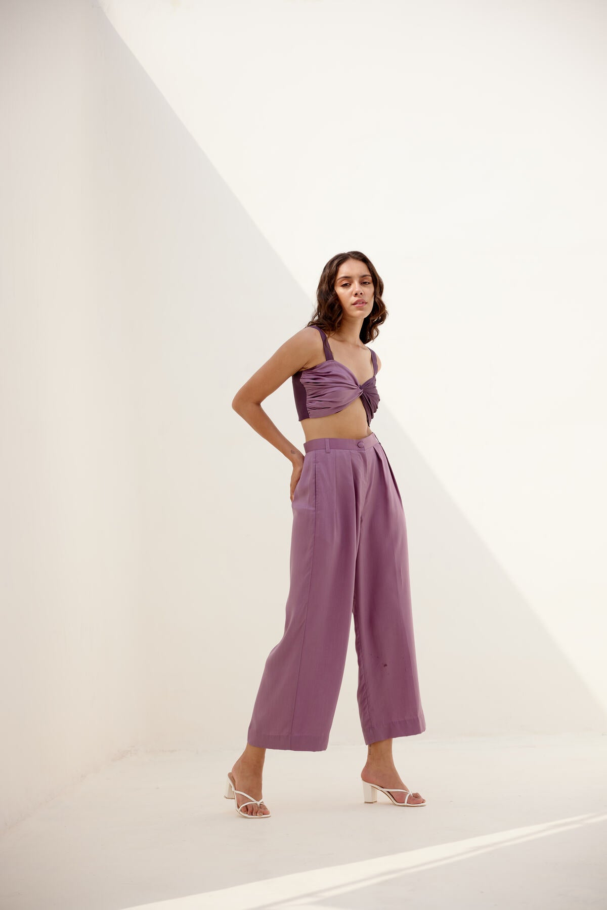 Luna Pleated Pants- Lavender