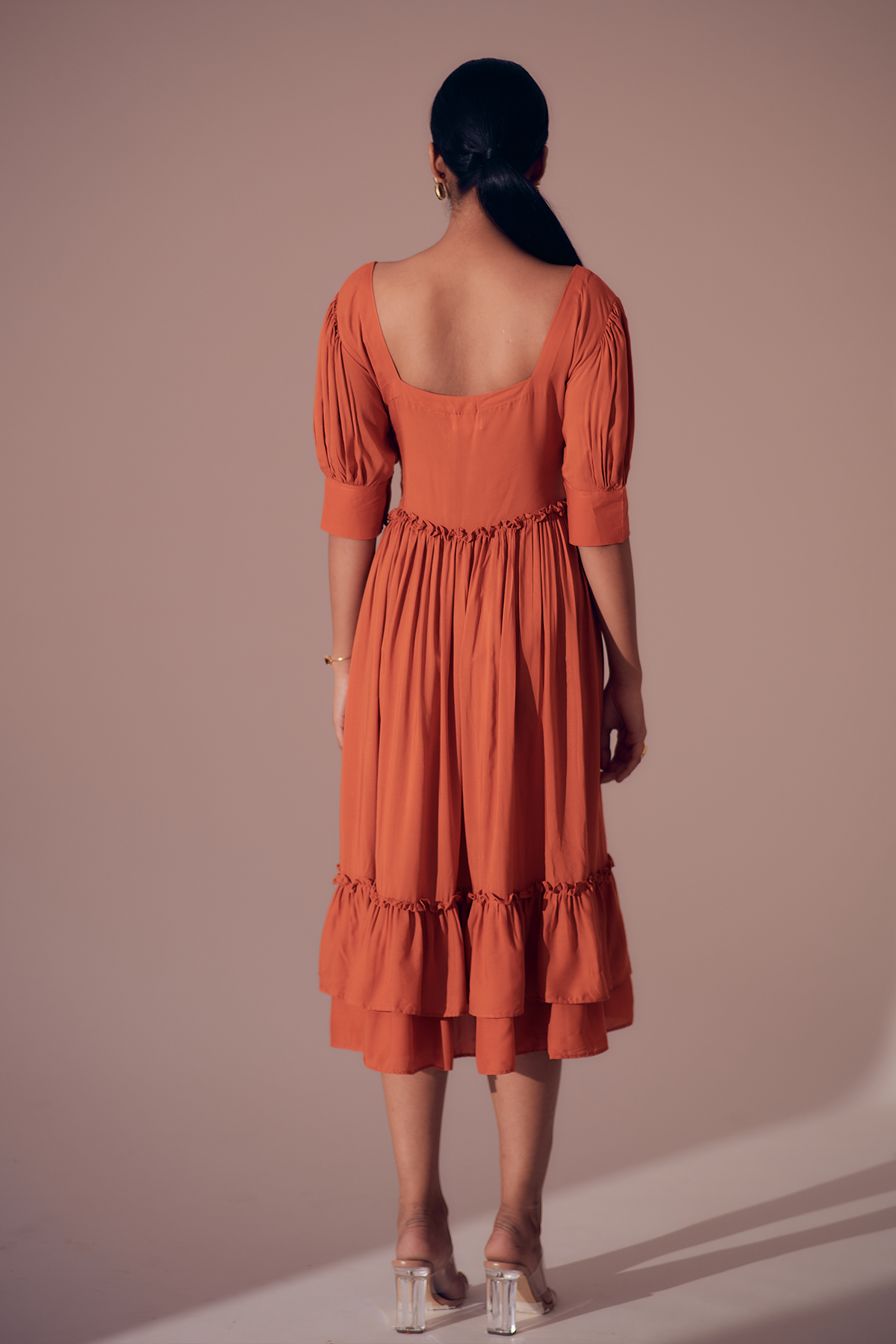Ibiza Flowy Dress - Sunset Orange